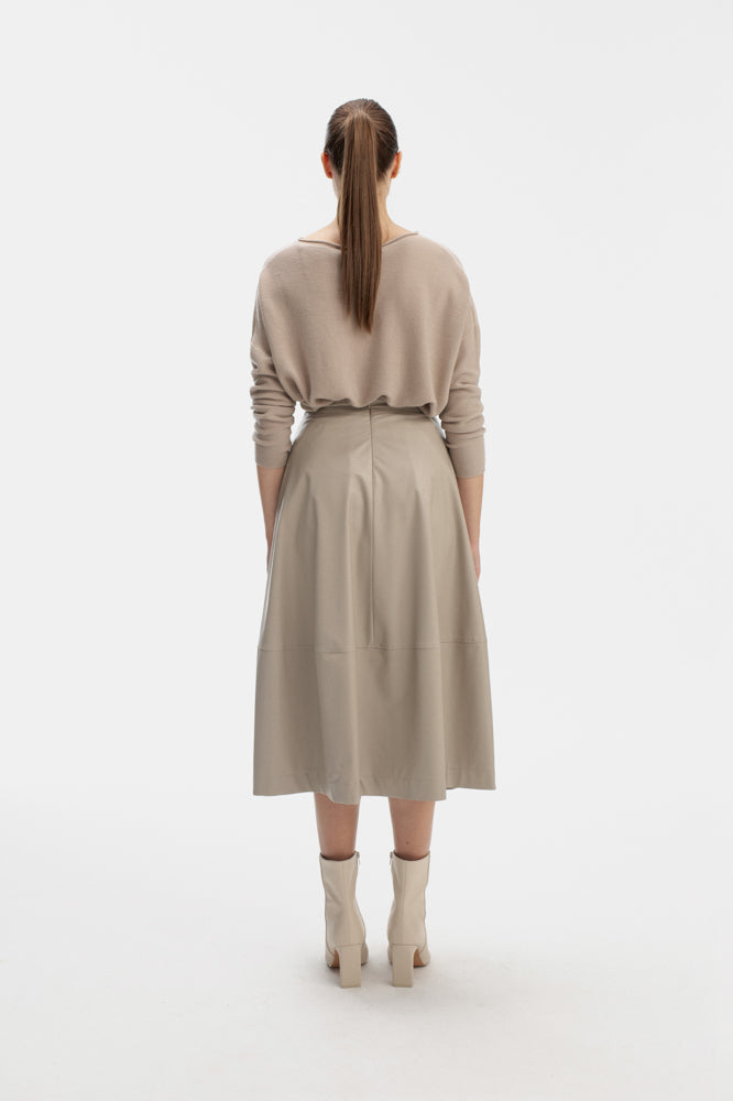 MID-CALF LENGTH SAND SKIRT