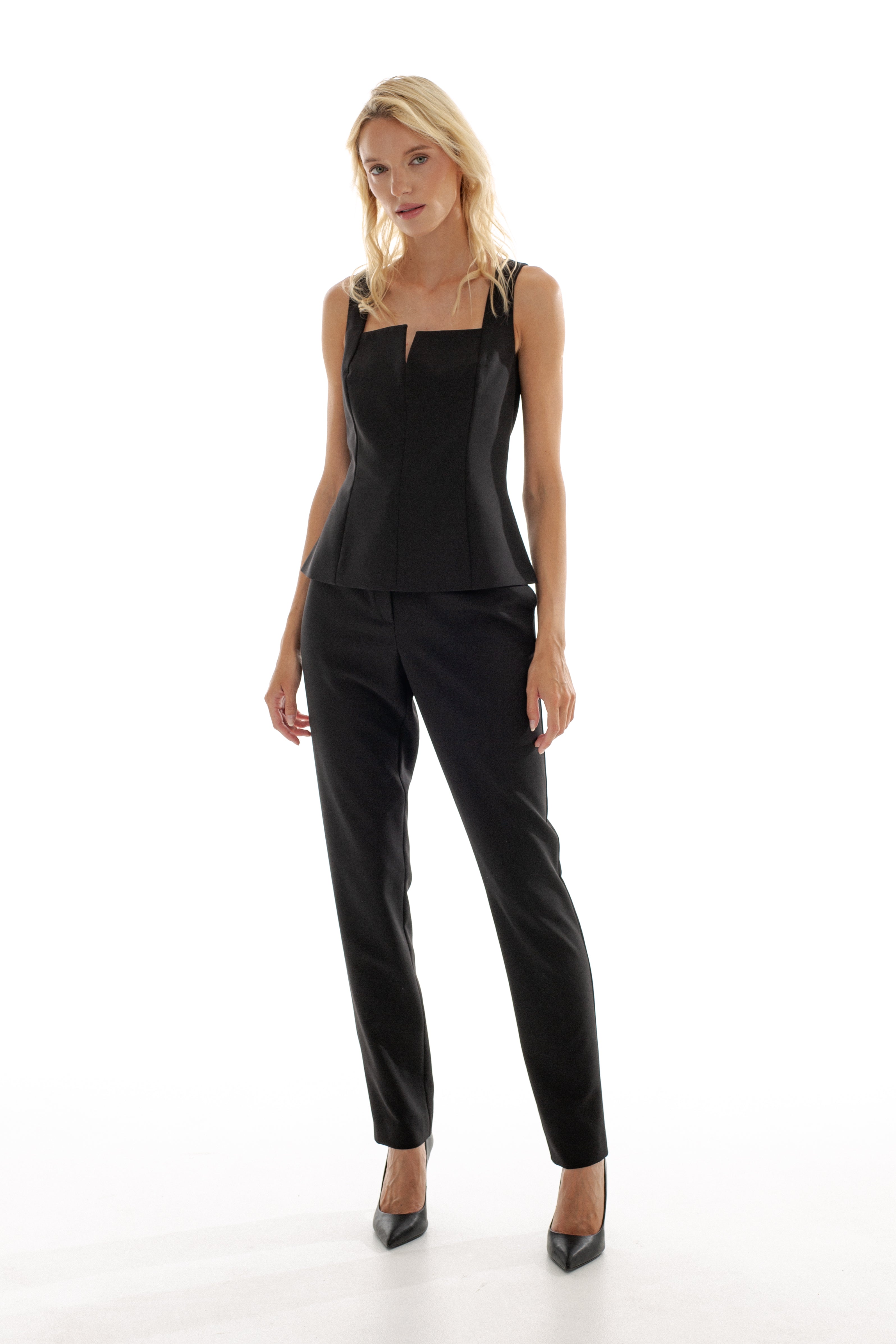 TROUSERS WITH HIDDEN ZIPPERS AT THE BACK HEM