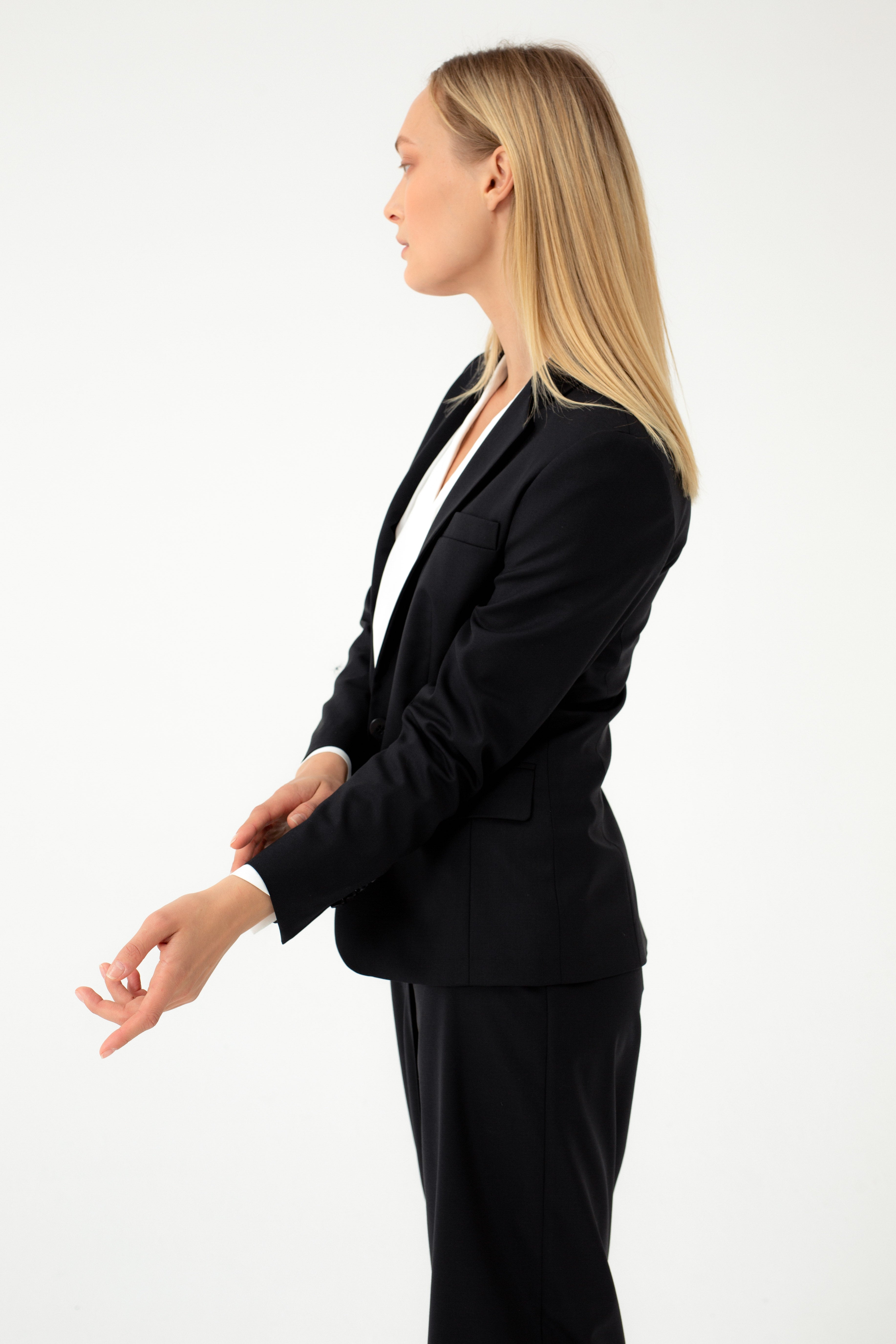 SINGLE BREASTED FITTED SUIT BLAZER