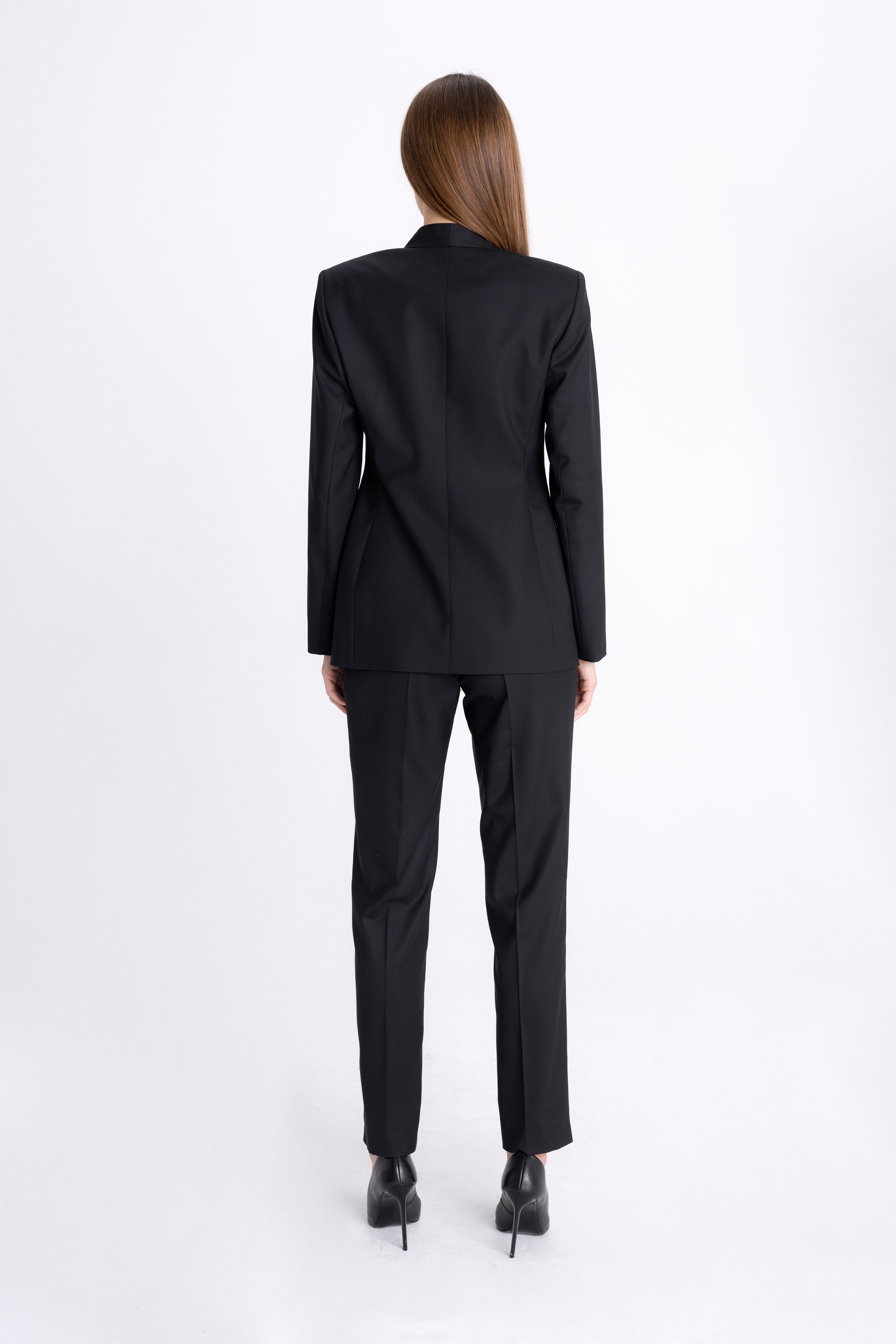 BLACK FITTED BLAZER WITHOUT COLLAR