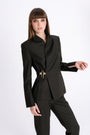 FOREST GREEN BLAZER WITH ASYMMETRIC FASTENING