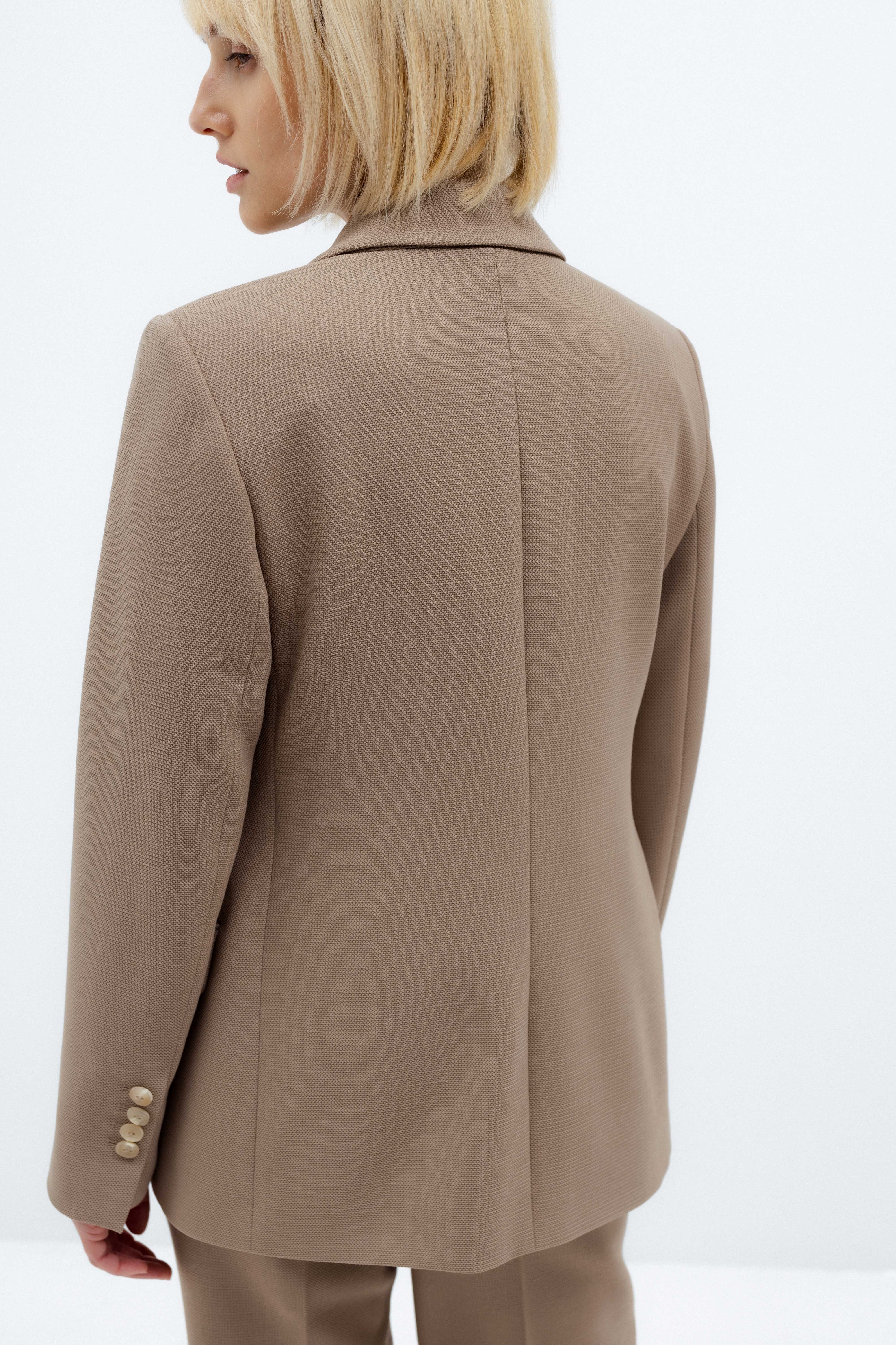 SINGLE-BREASTED MOCHA BLAZER