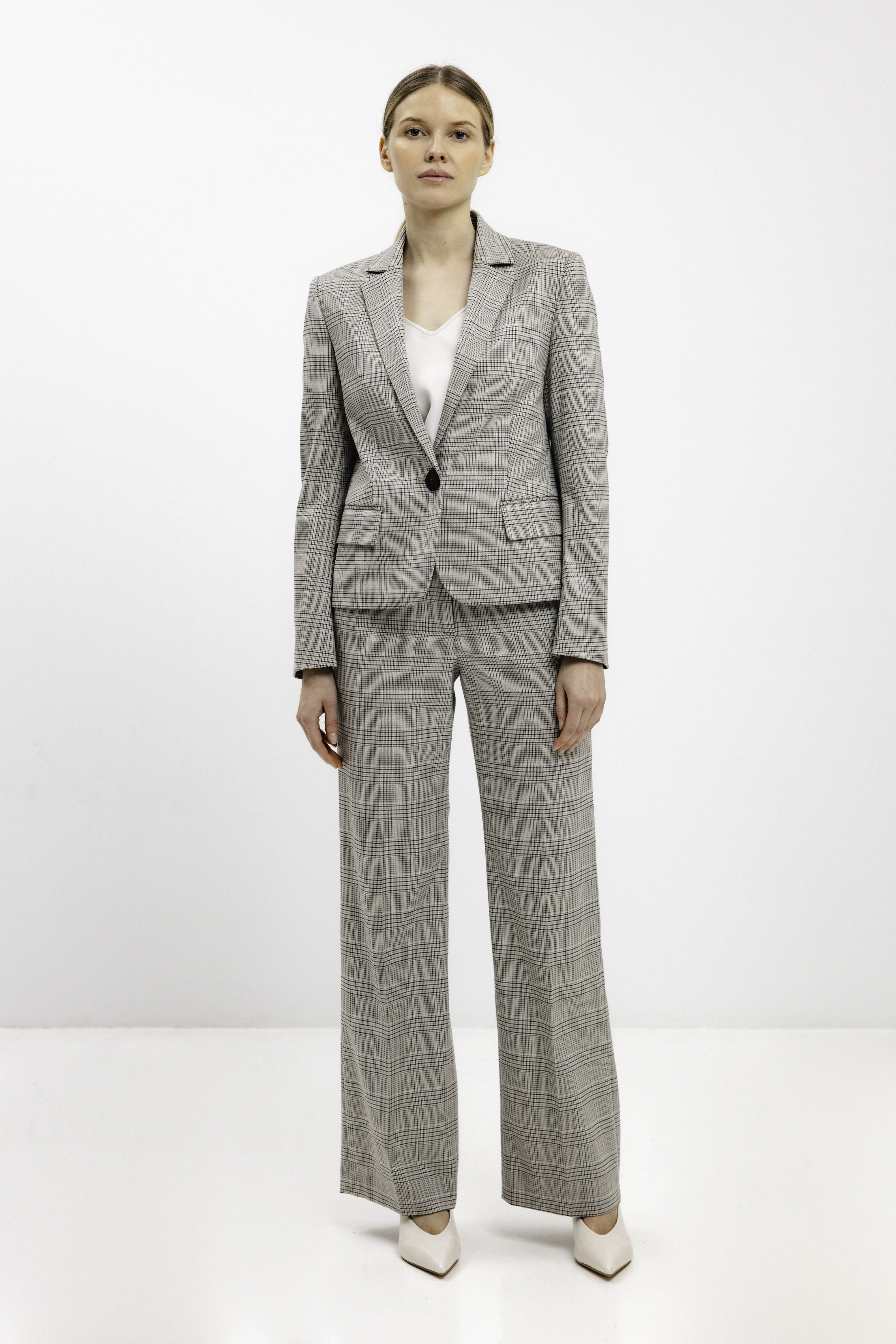 CHECKED SINGLE-BREASTED BLAZER