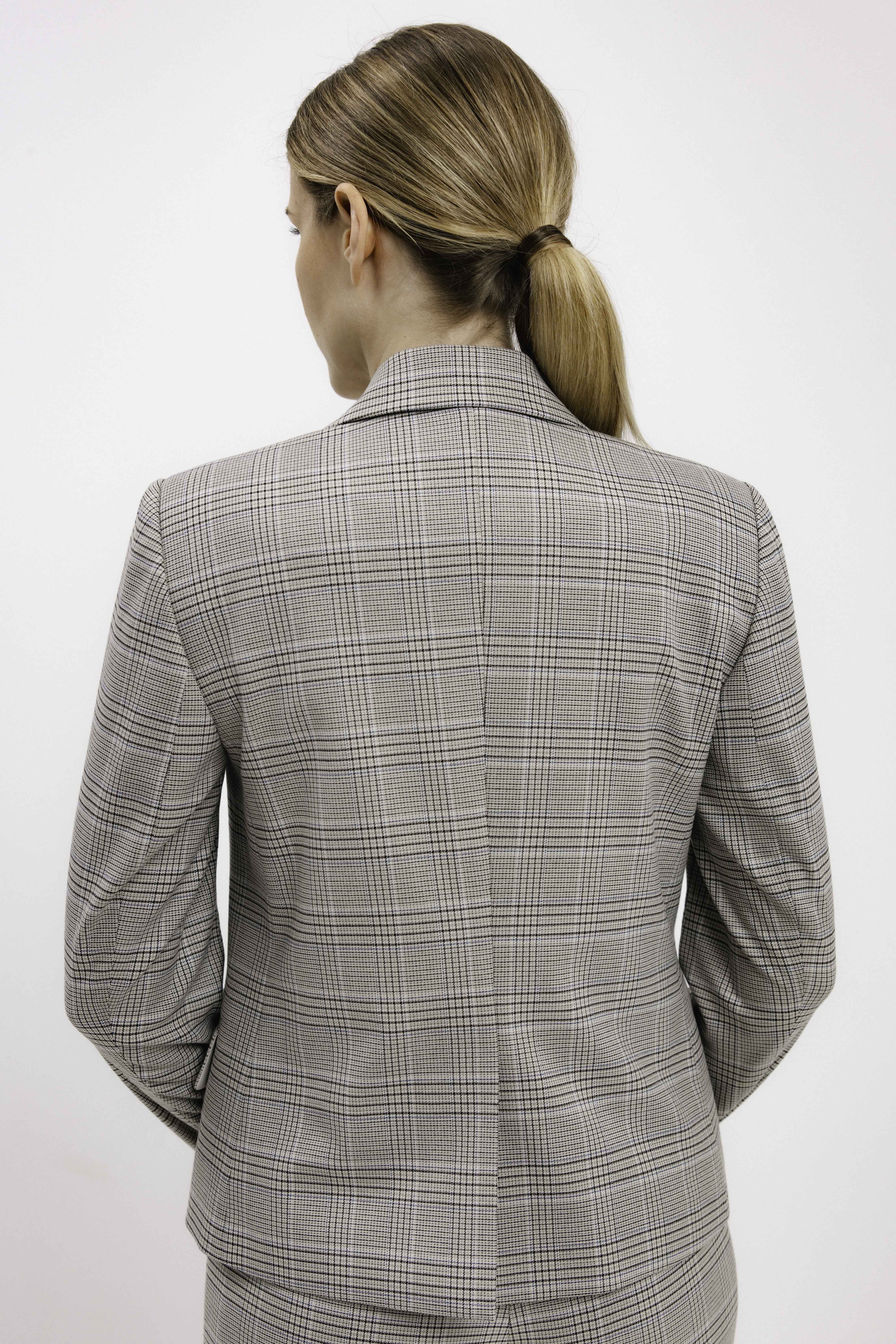 CHECKED SINGLE-BREASTED BLAZER