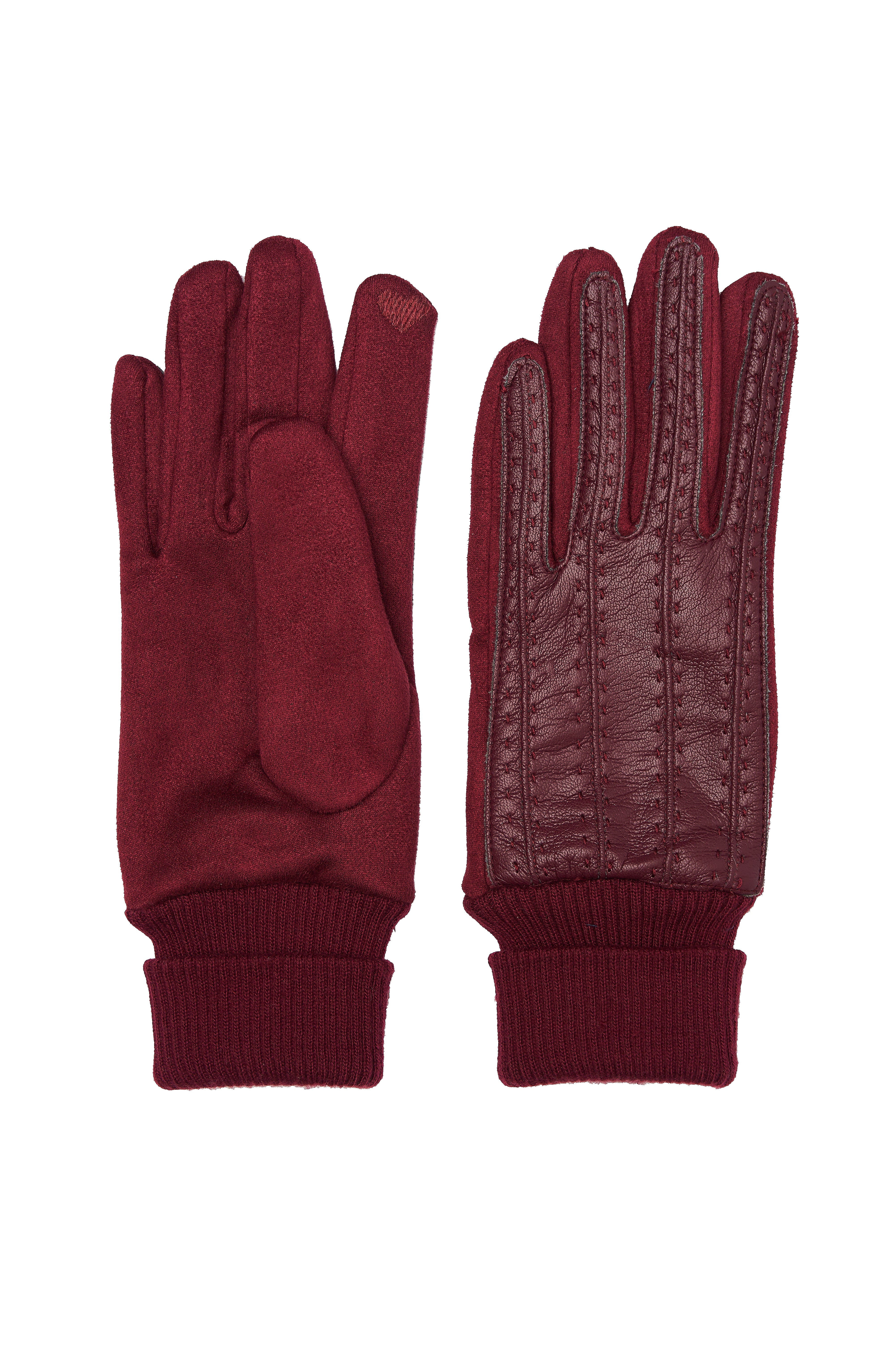 ECO LEATHER BURGUNDY GLOVES