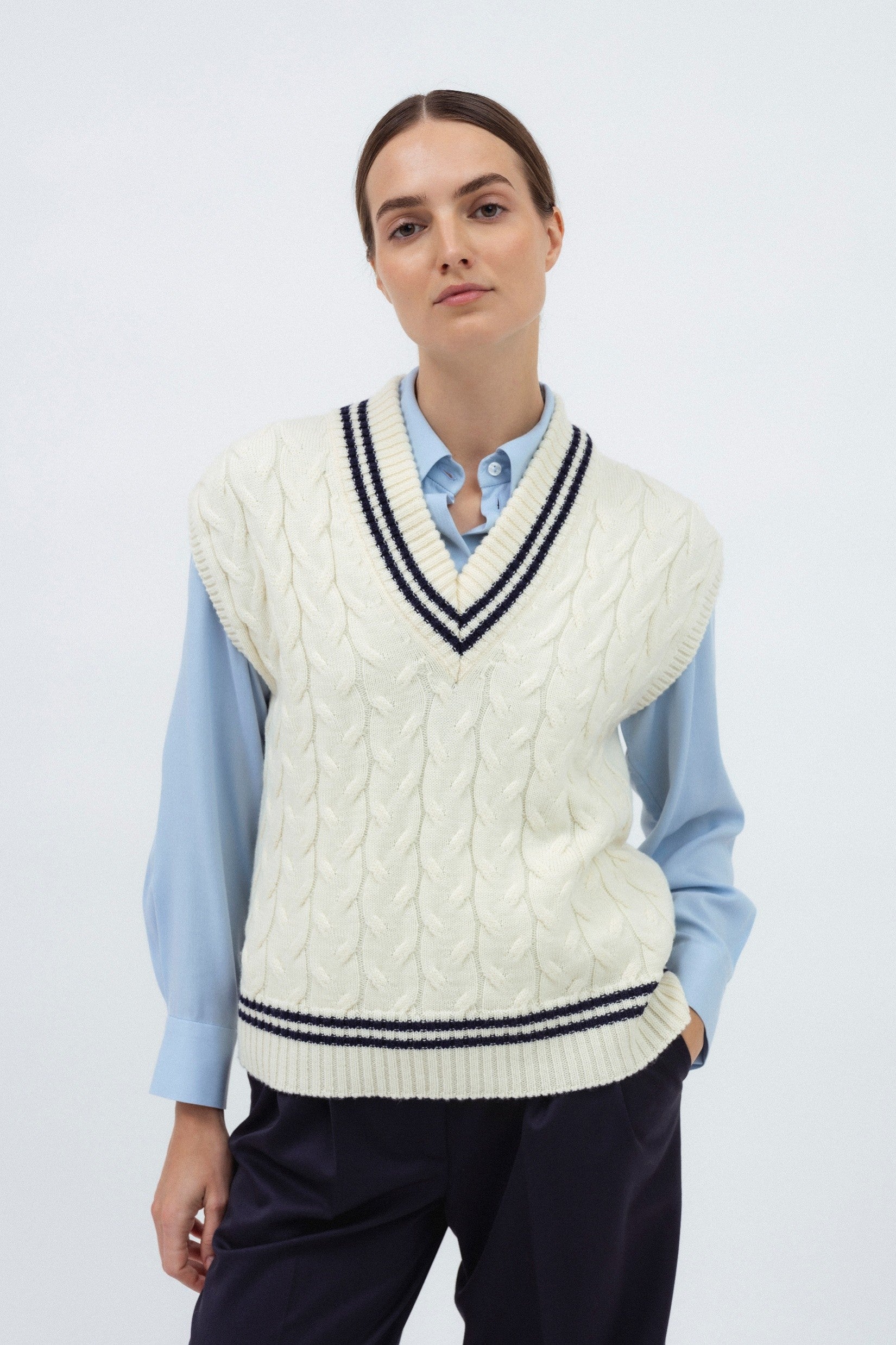 MILK MERINO WOOL KNIT VEST – InAvati