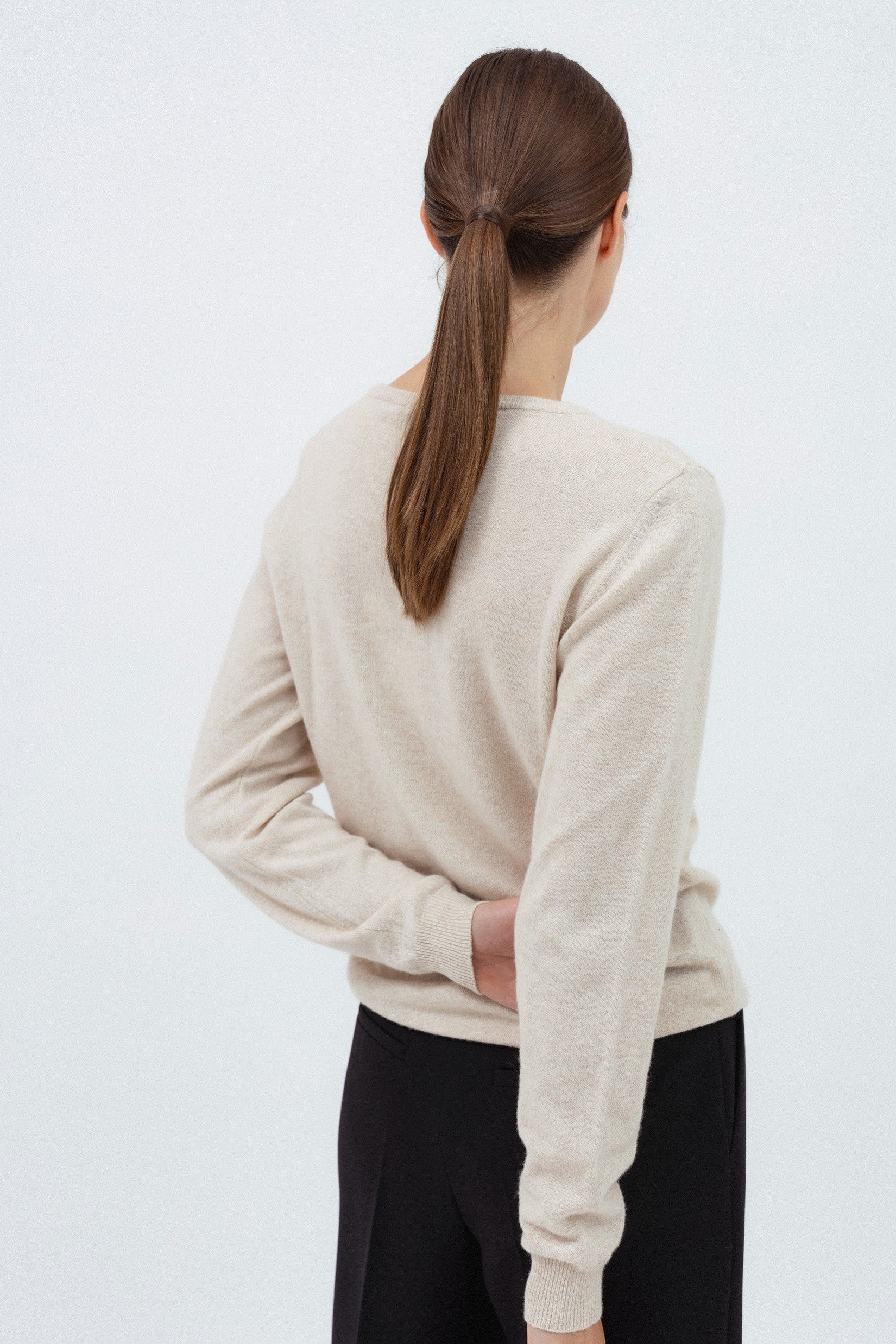 BEIGE SWEATER WITH WOOL