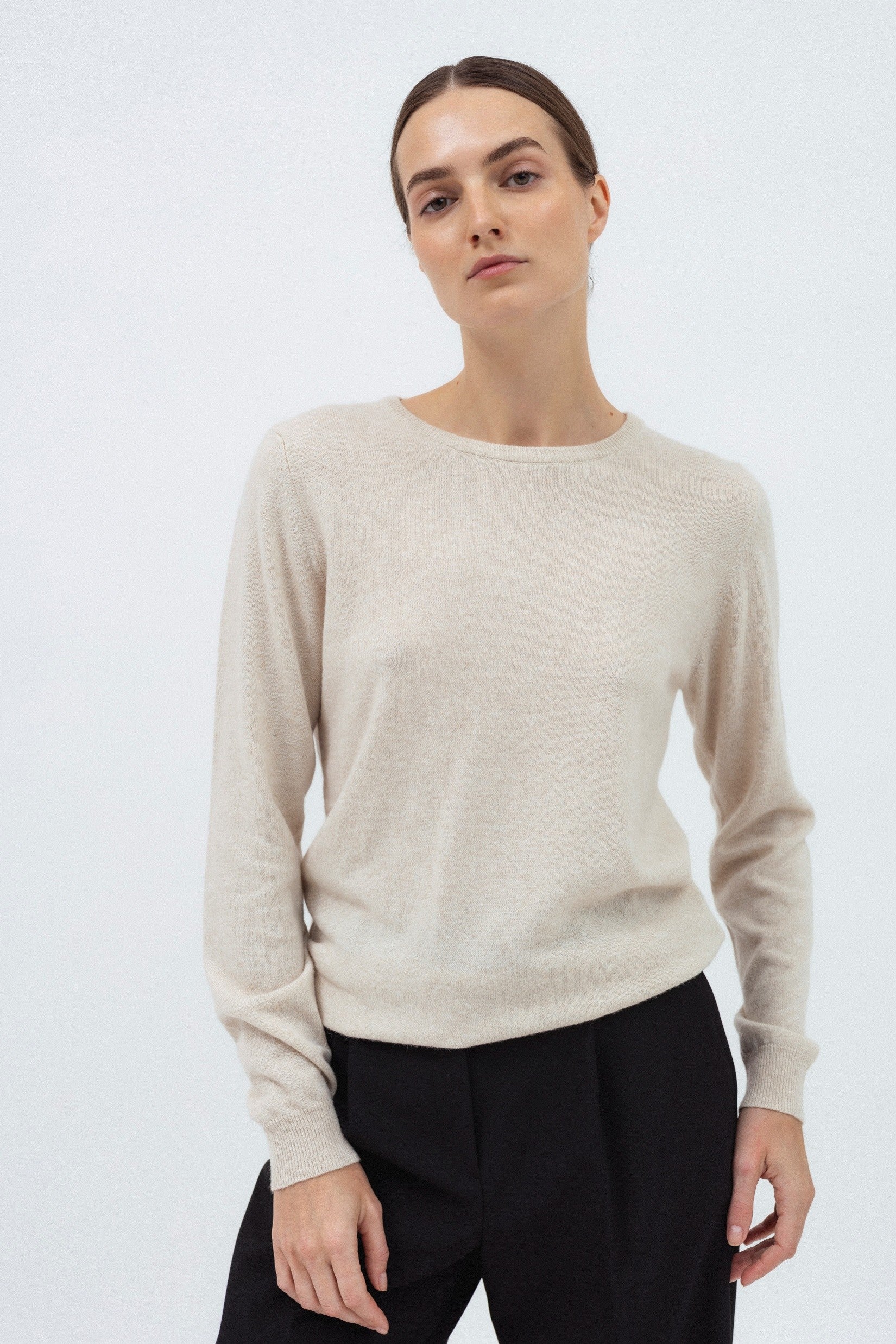 BEIGE SWEATER WITH WOOL