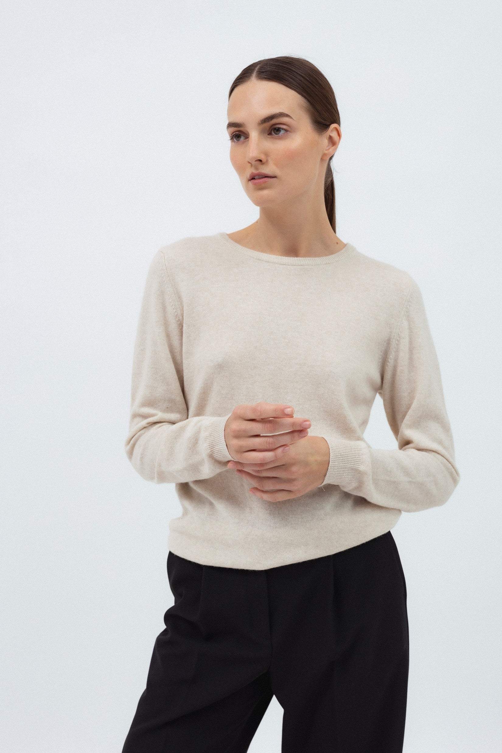 BEIGE SWEATER WITH WOOL