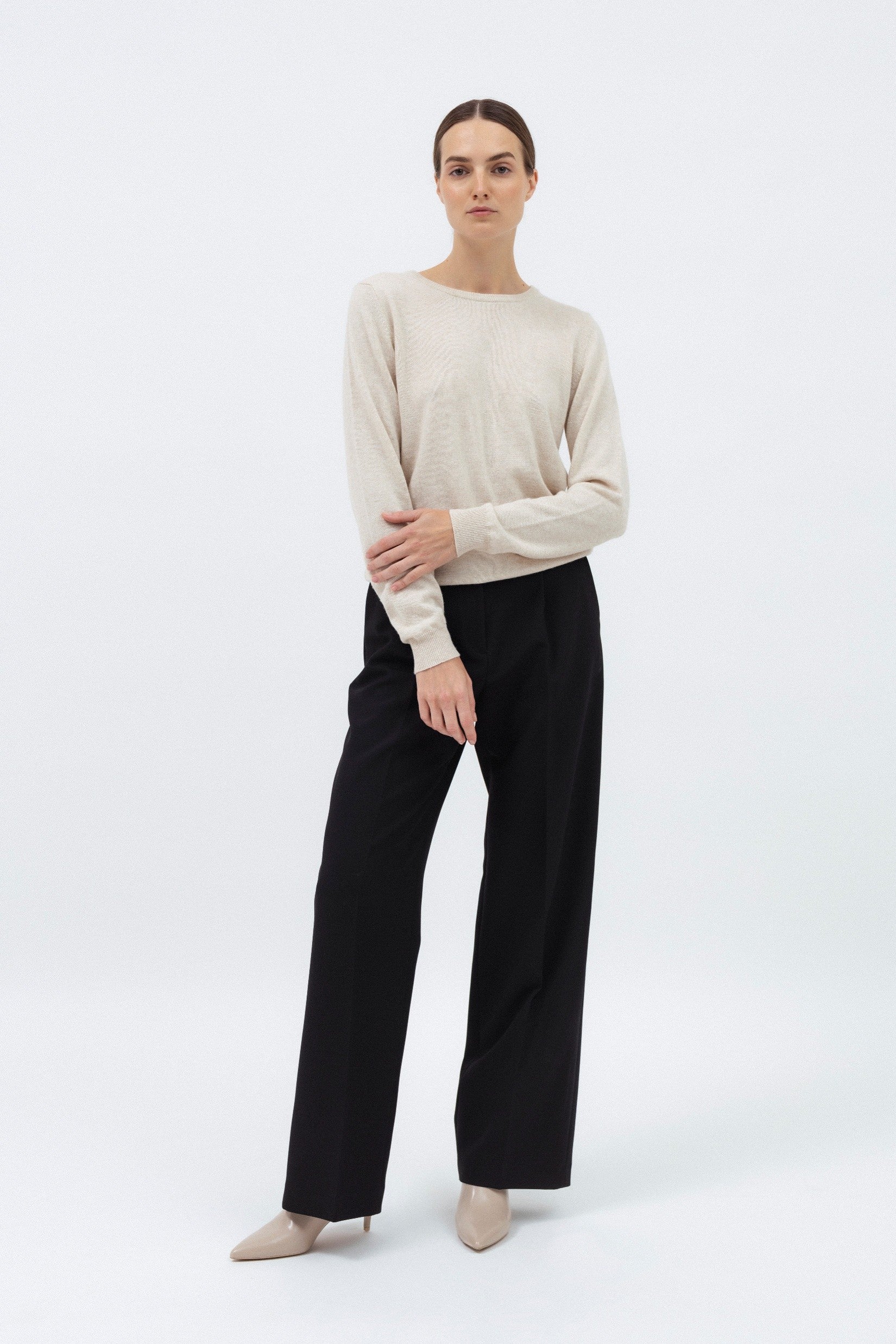 BEIGE SWEATER WITH WOOL