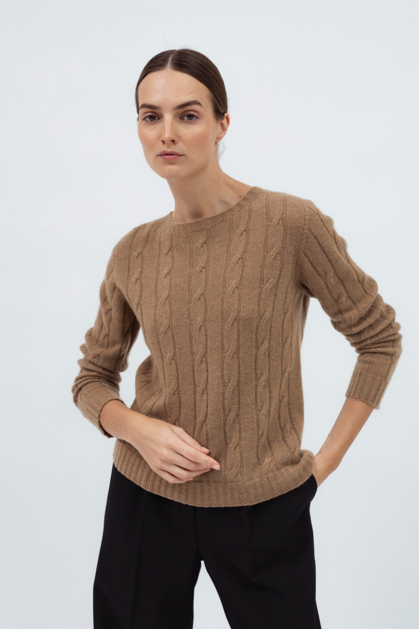 CAMEL CASHMERE SWEATER