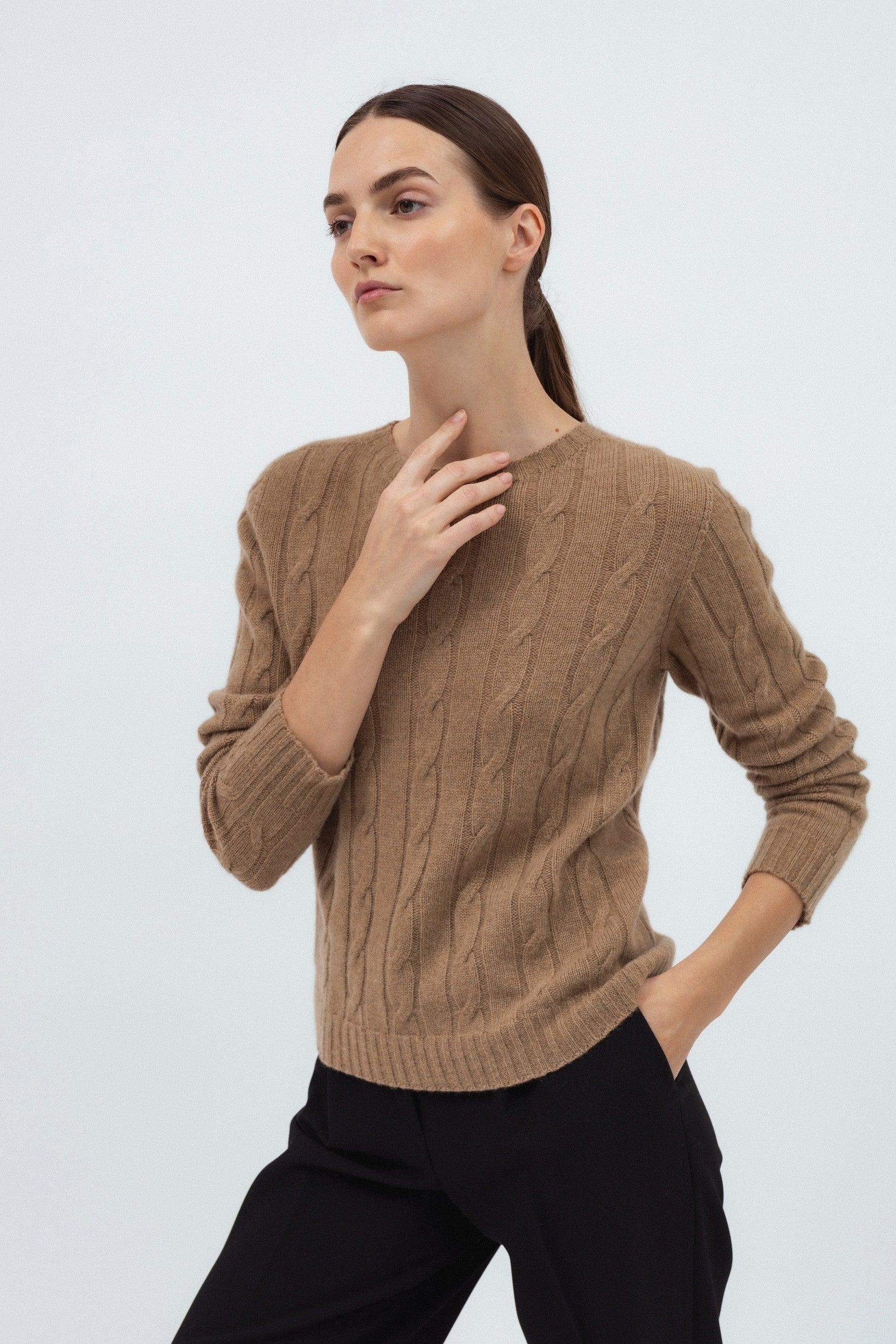 CAMEL CASHMERE SWEATER