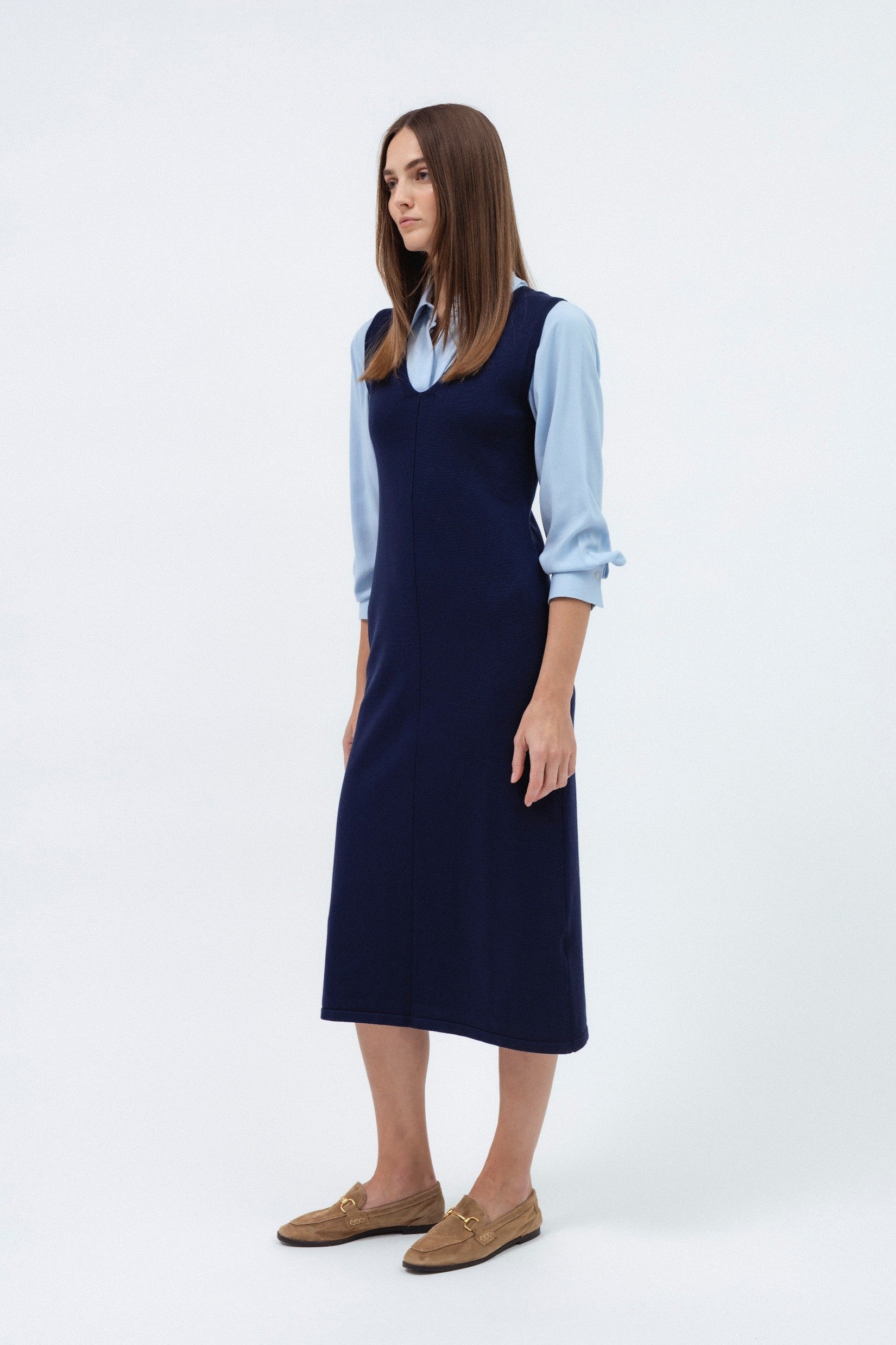 NAVY JERSEY DRESS