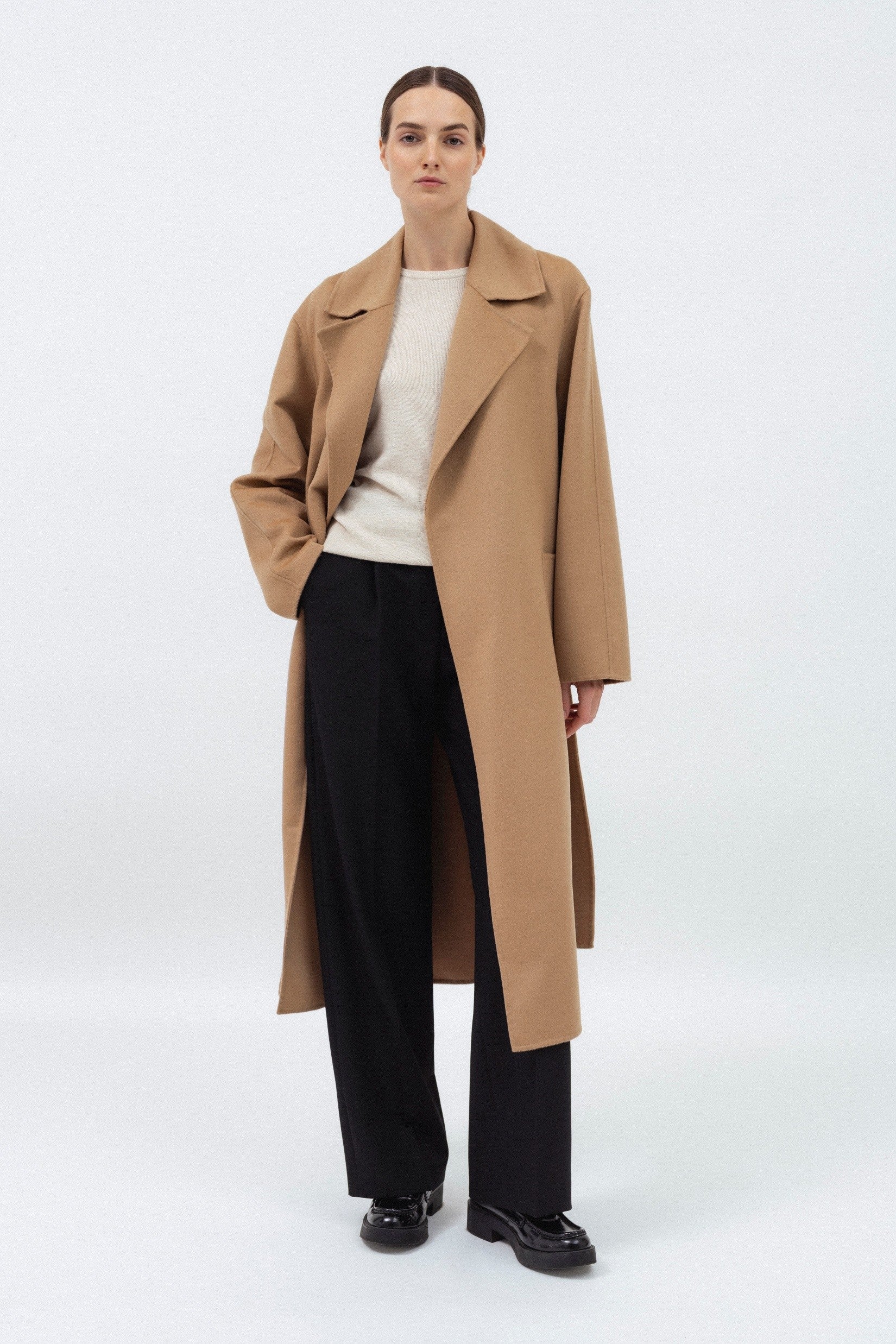 CAMEL DOUBLE-FACE WOOL COAT