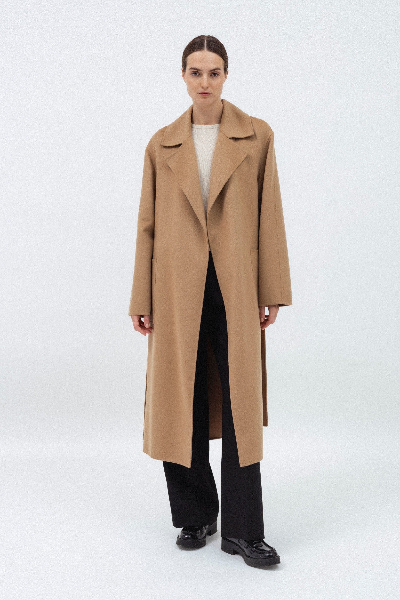 CAMEL DOUBLE-FACE WOOL COAT
