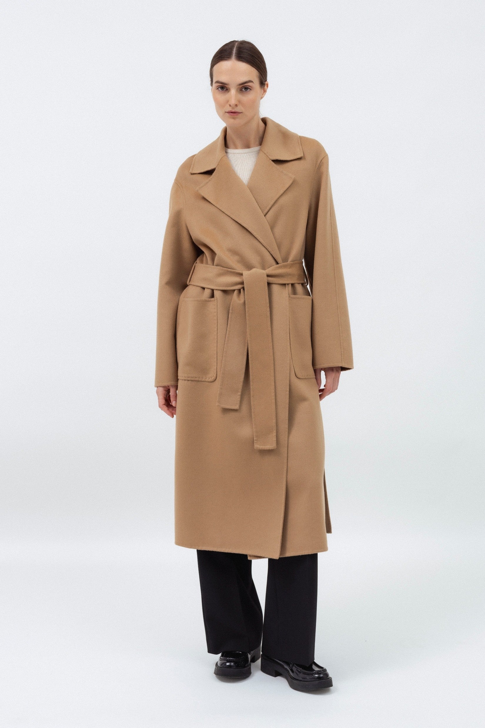 CAMEL DOUBLE-FACE WOOL COAT