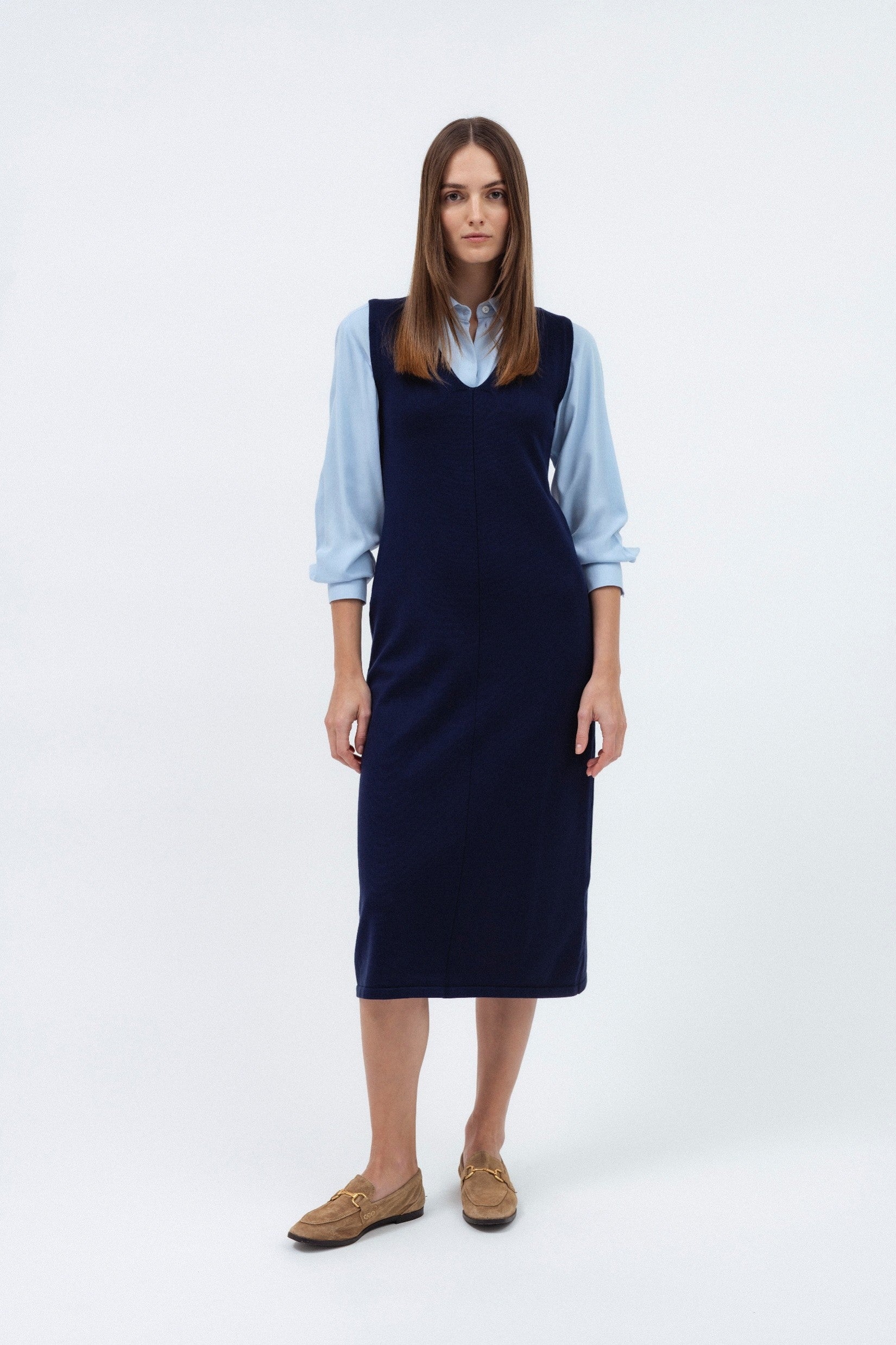 NAVY JERSEY DRESS