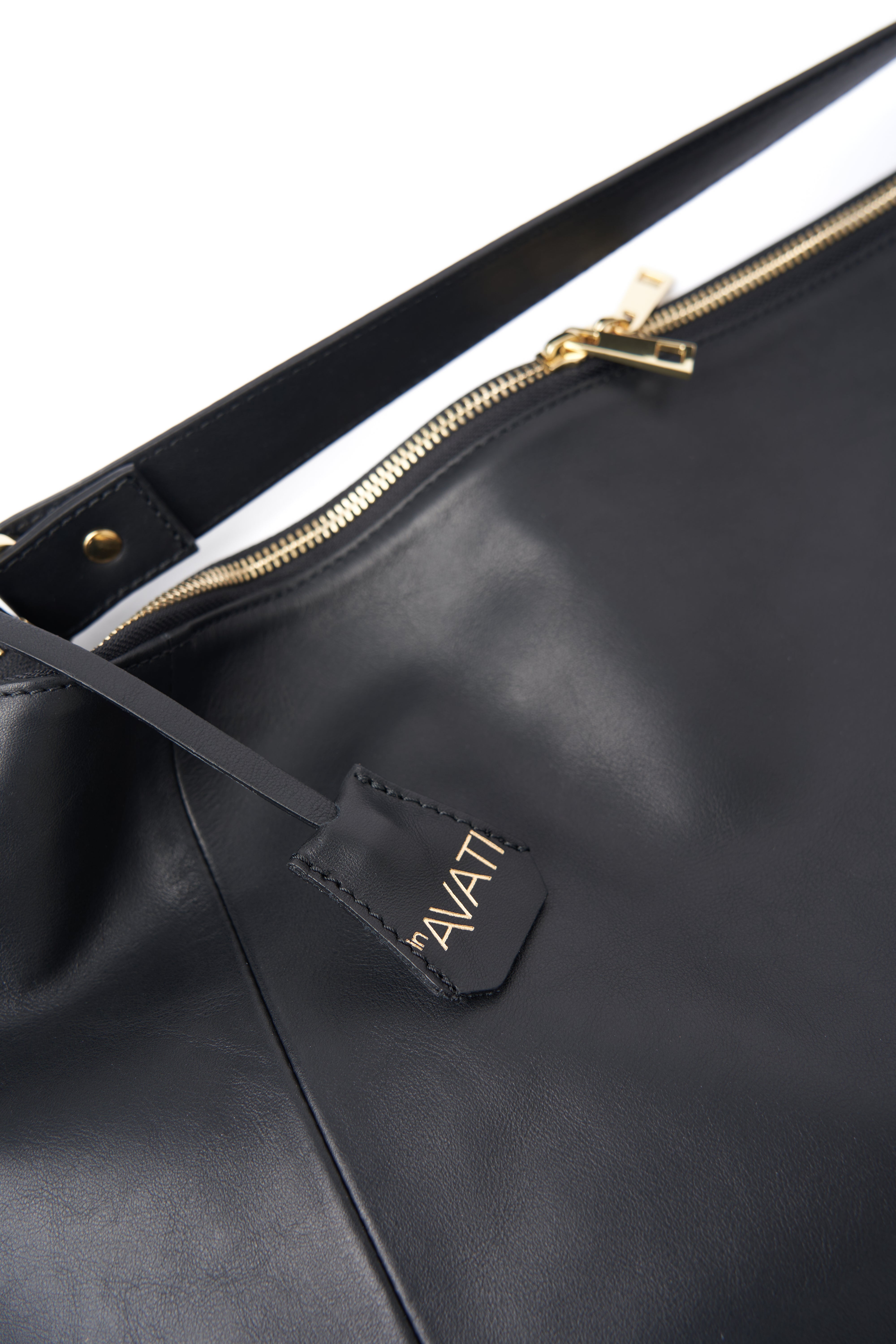 BIG LEATHER BLACK HANDBAG