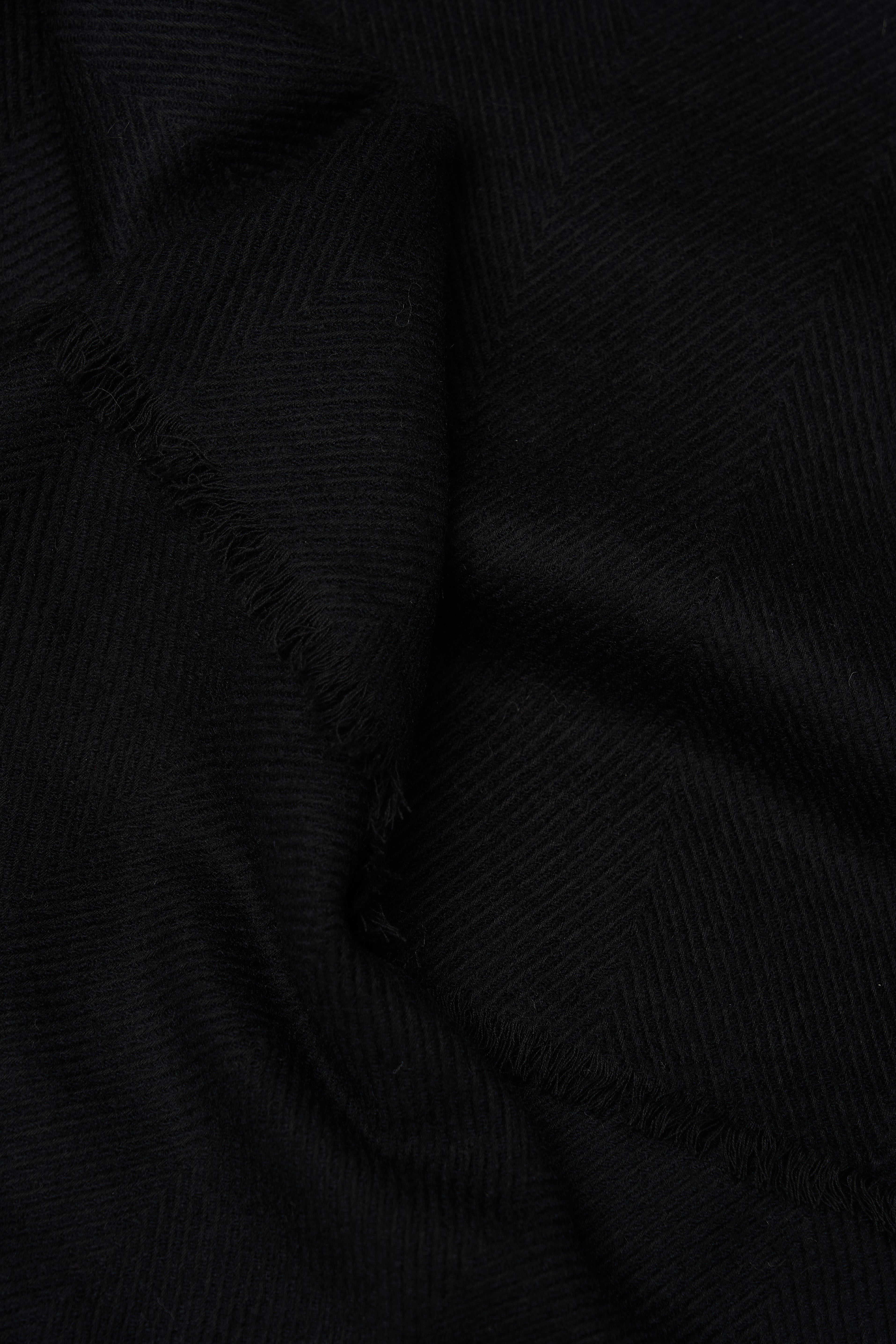 WOMEN BLACK SCARF WITH WOOL