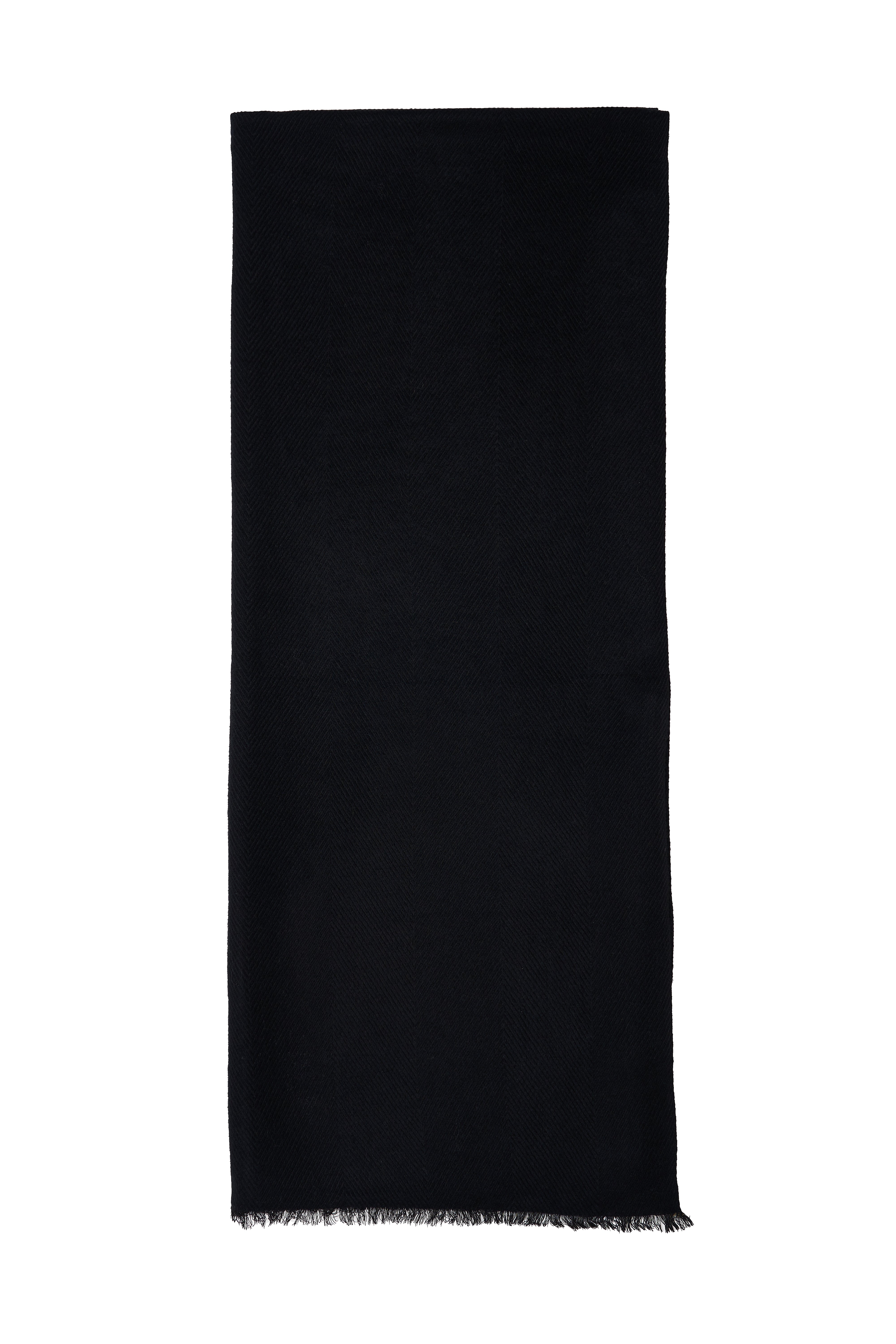 WOMEN BLACK SCARF WITH WOOL