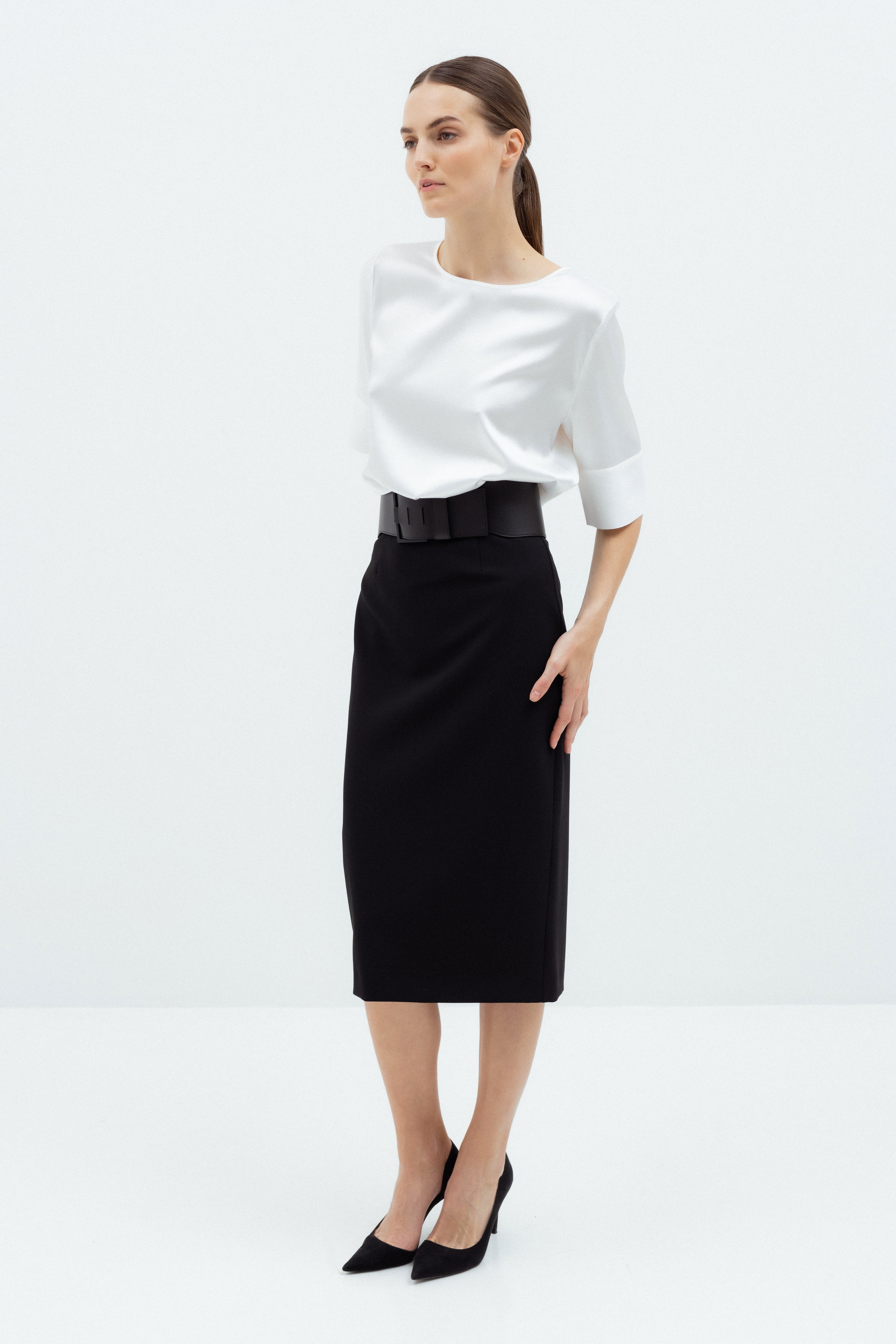 PENCIL HIGH WAIST BLACK SKIRT