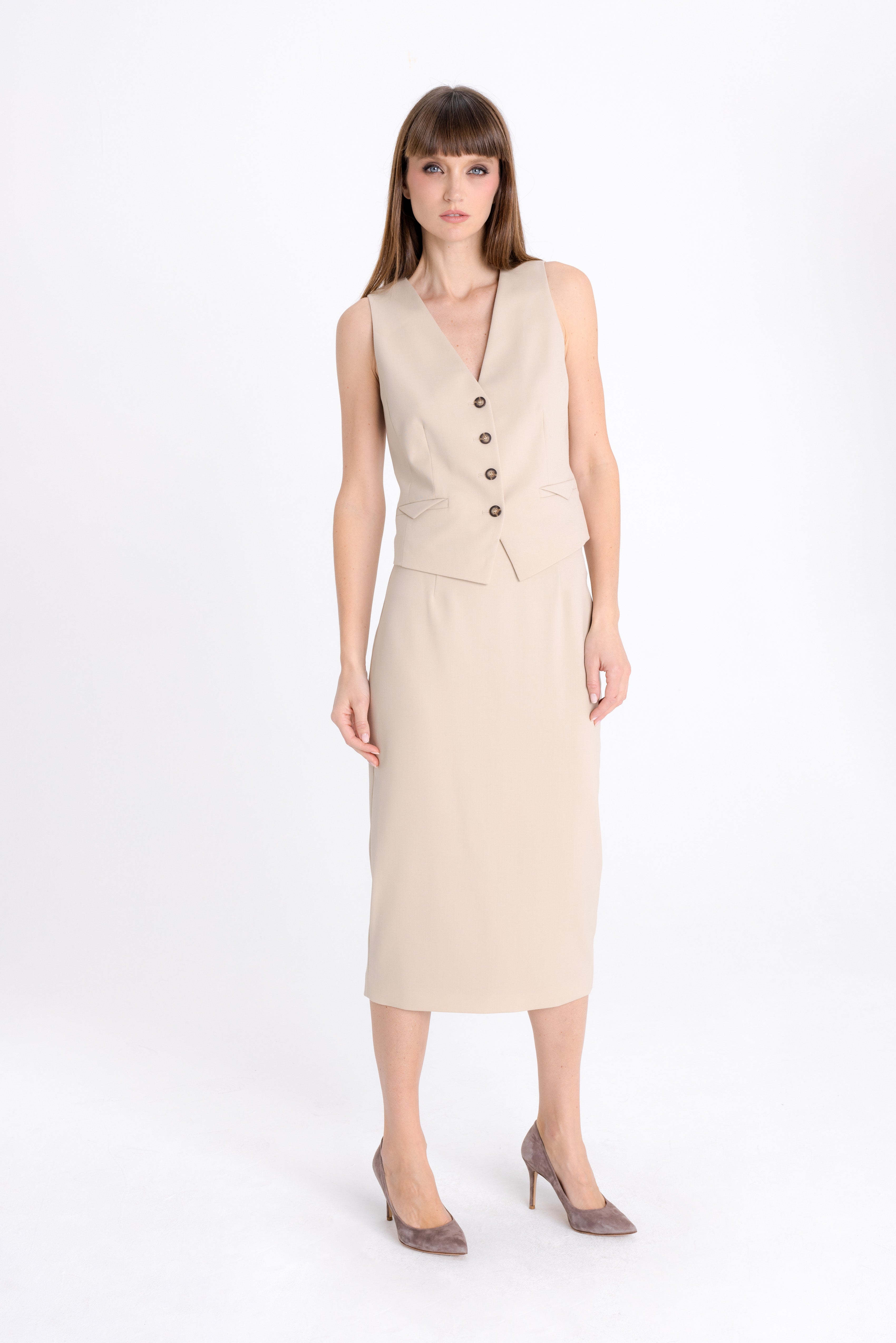 BEIGE PENCIL SKIRT