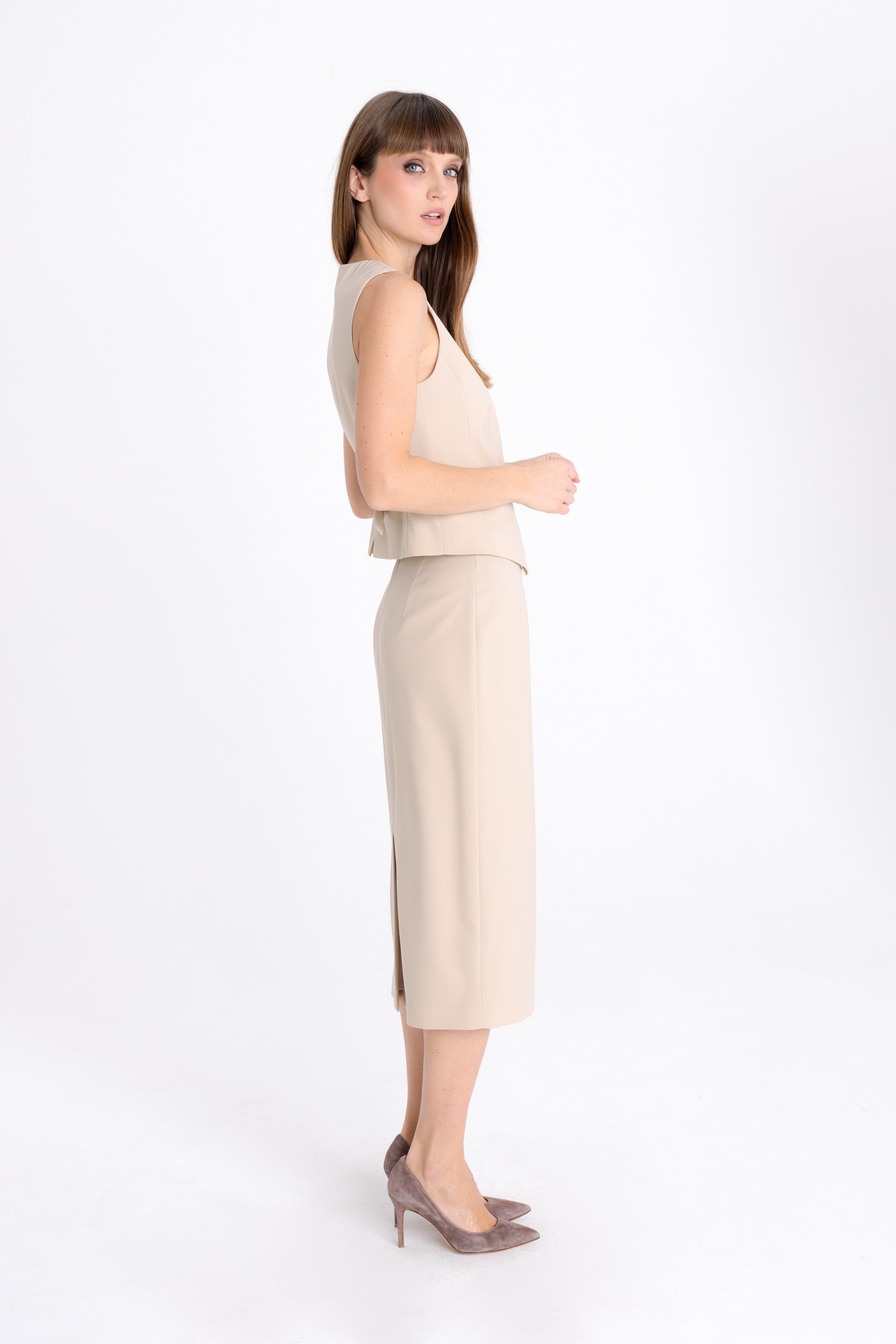 BEIGE PENCIL SKIRT