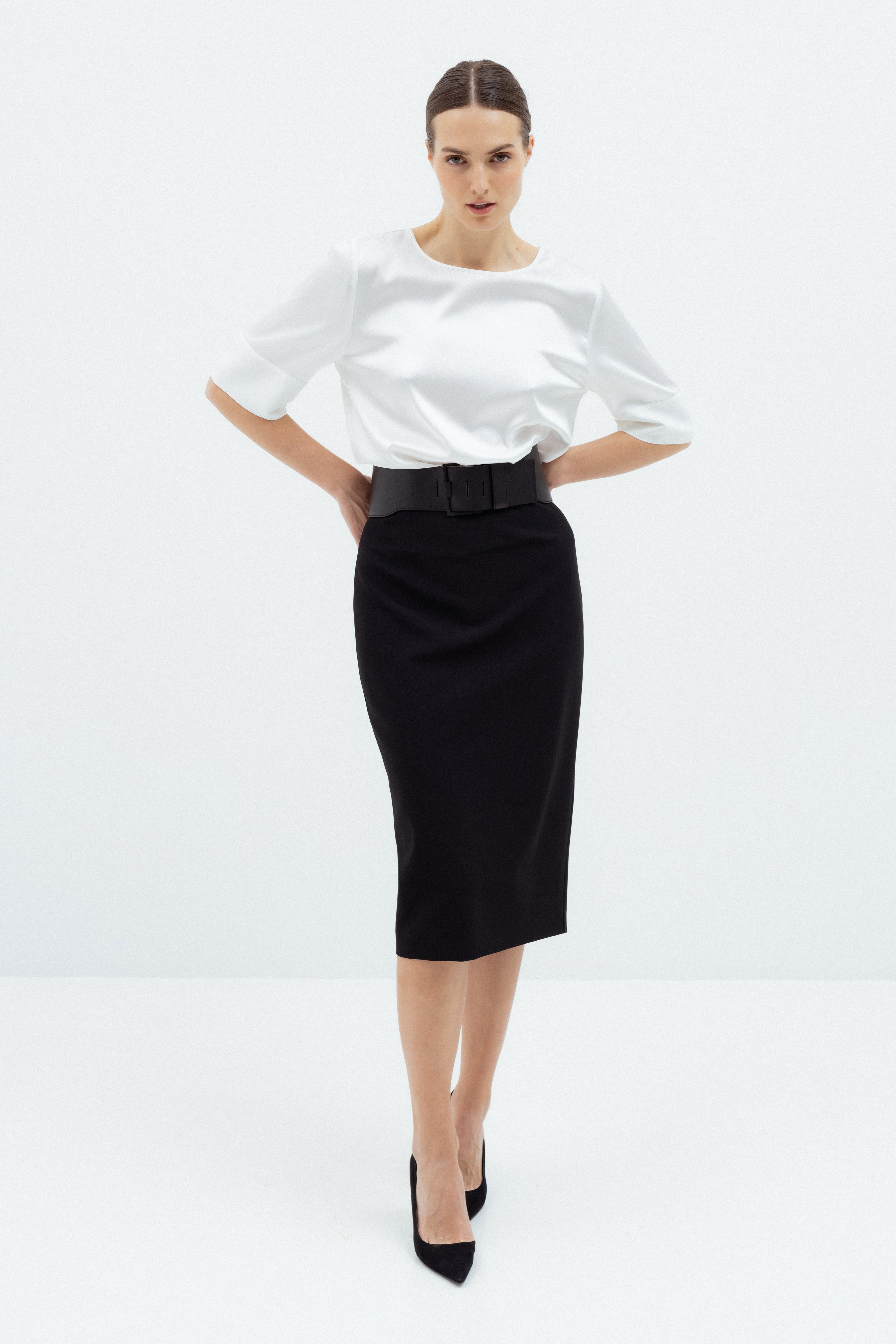 PENCIL HIGH WAIST BLACK SKIRT