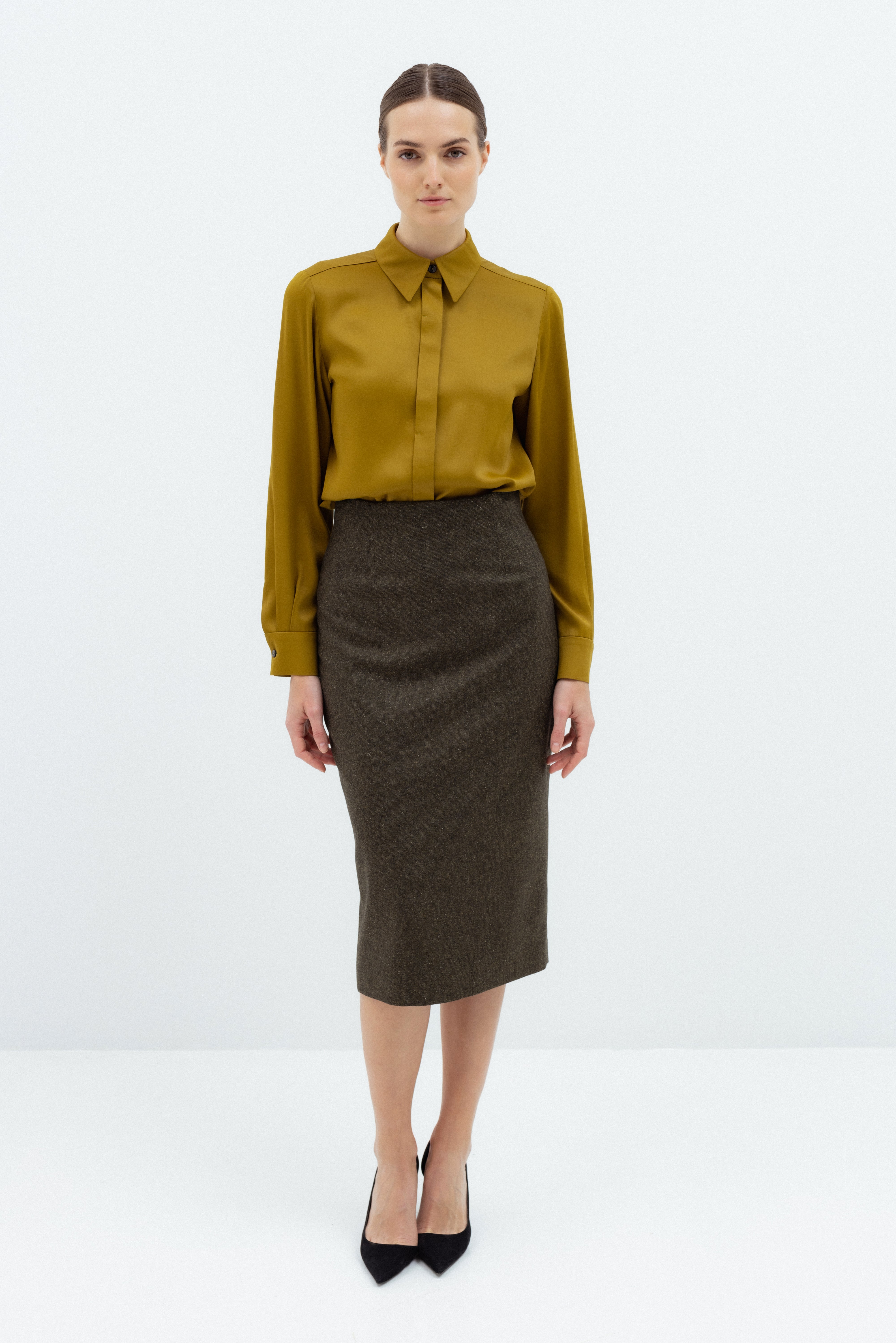 FOREST GREEN PENCIL SKIRT