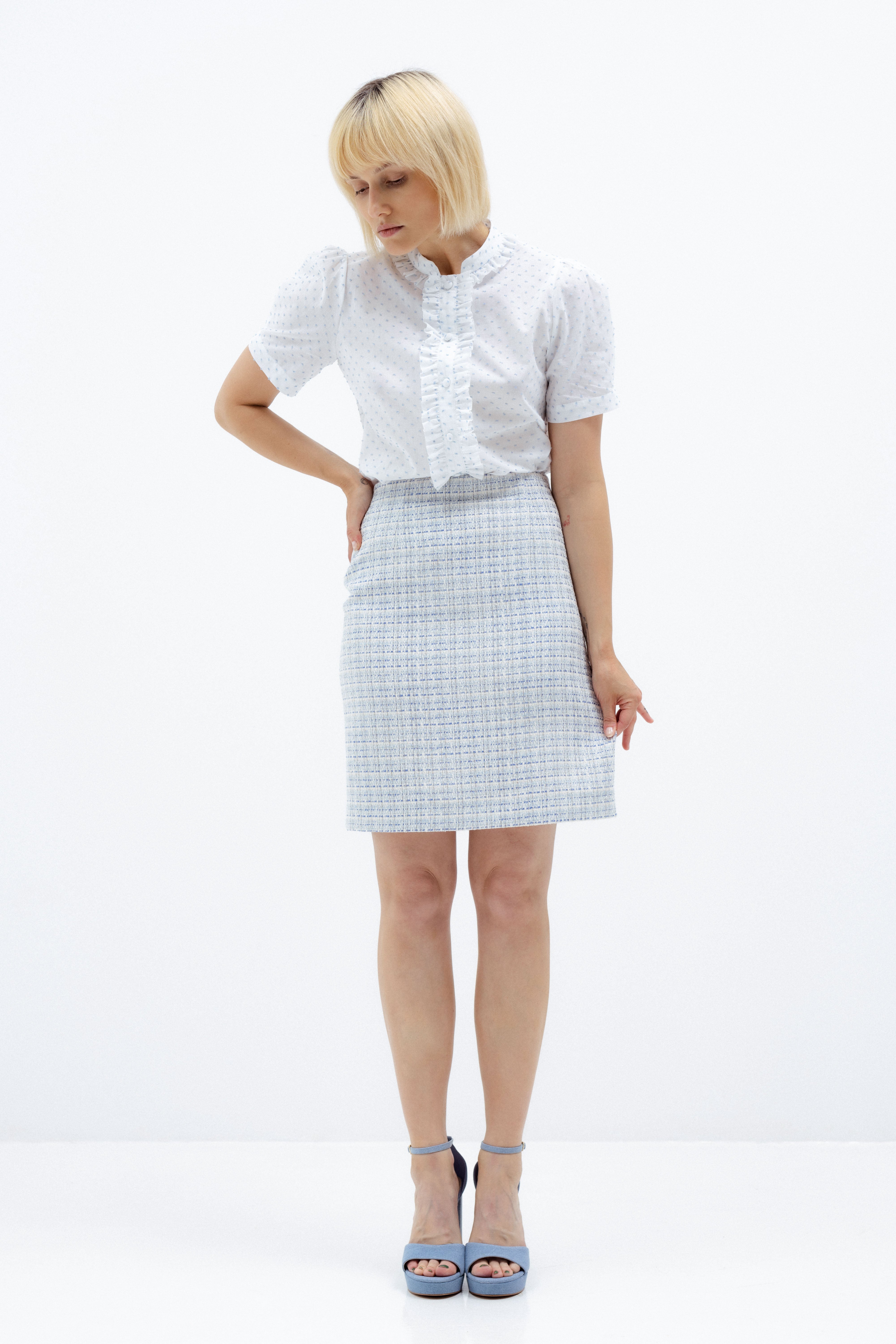 LIGHT BLUE MINI SKIRT