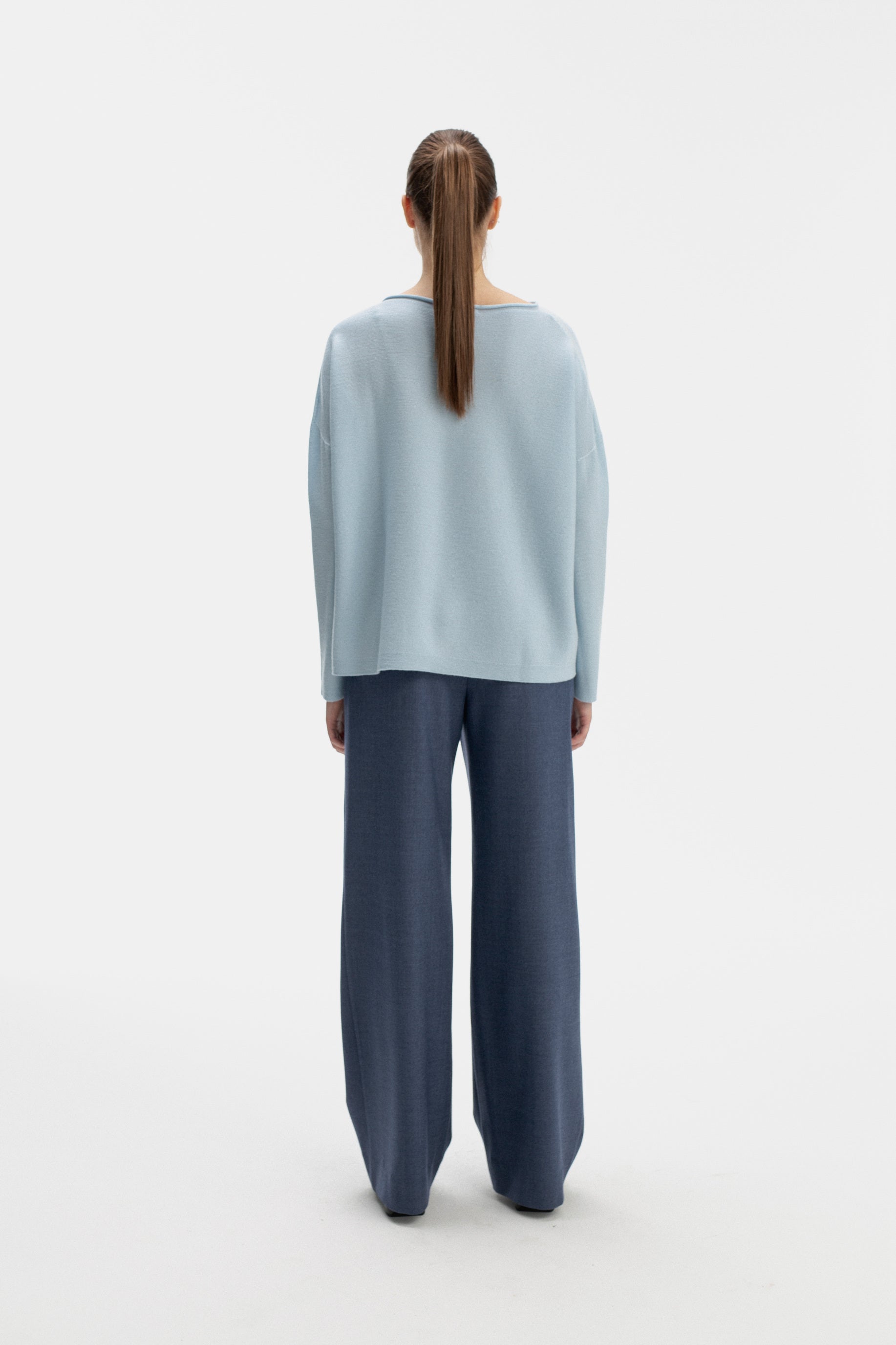 SKY BLUE VIRGIN WOOL OVERSIZED SWEATER