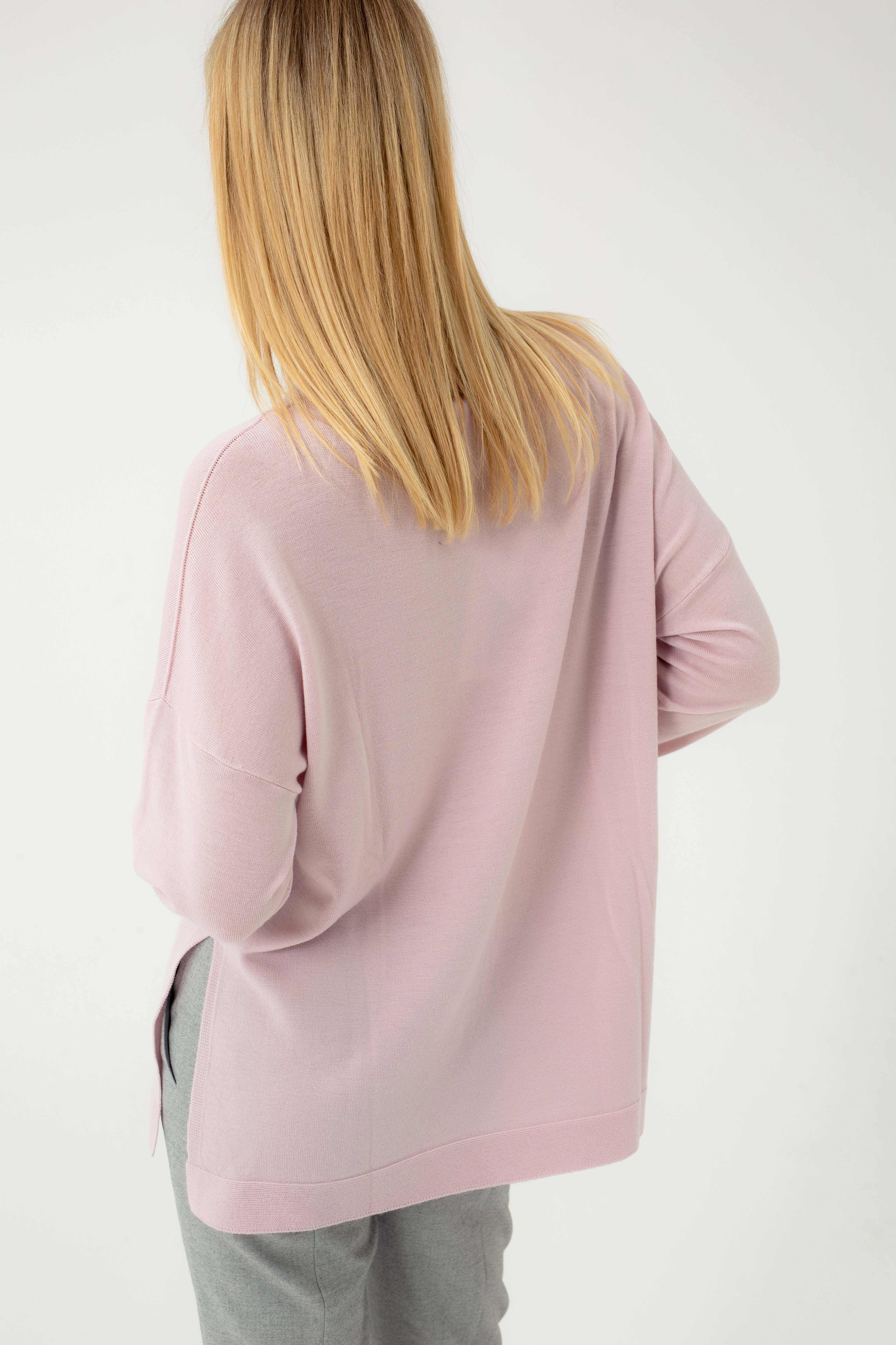 PURE WOOL OVERSIZED PINK SWEATER