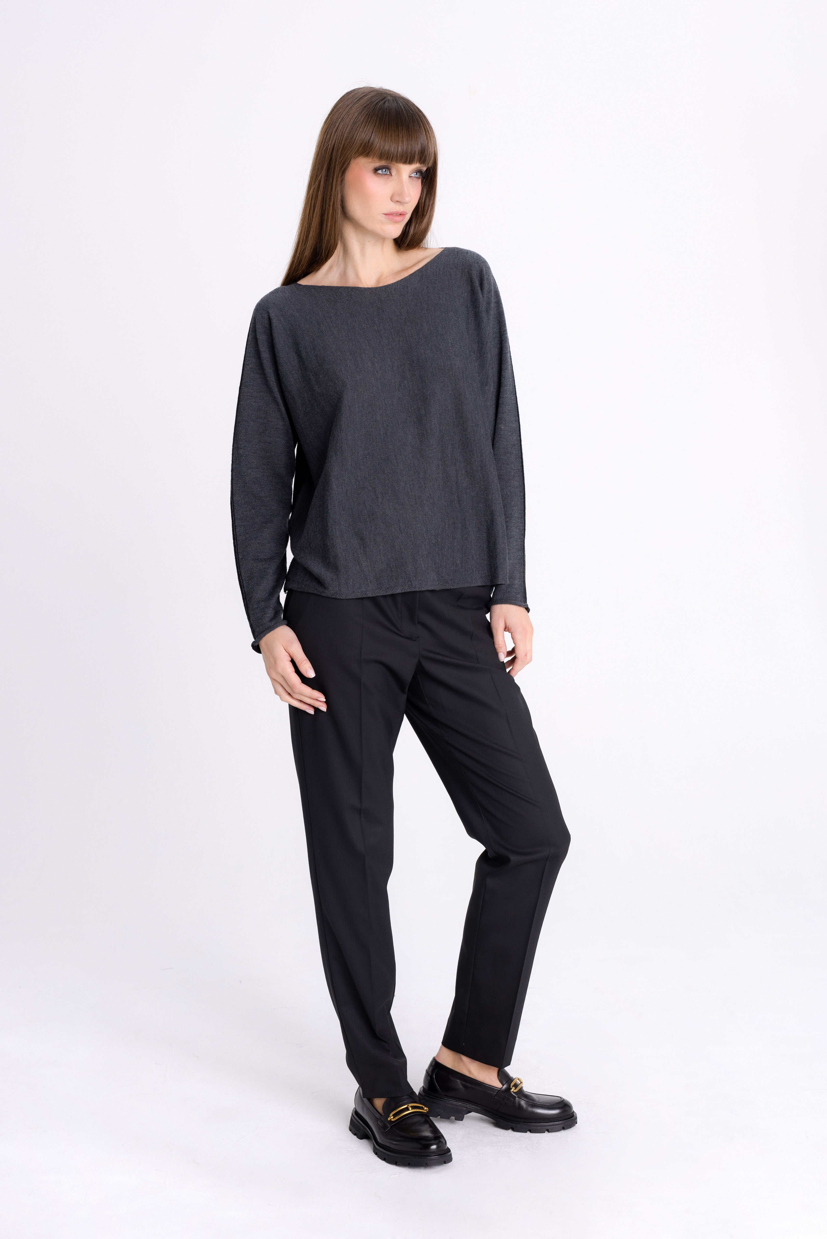 TWO-COLOR MERINO WOOL SWEATER