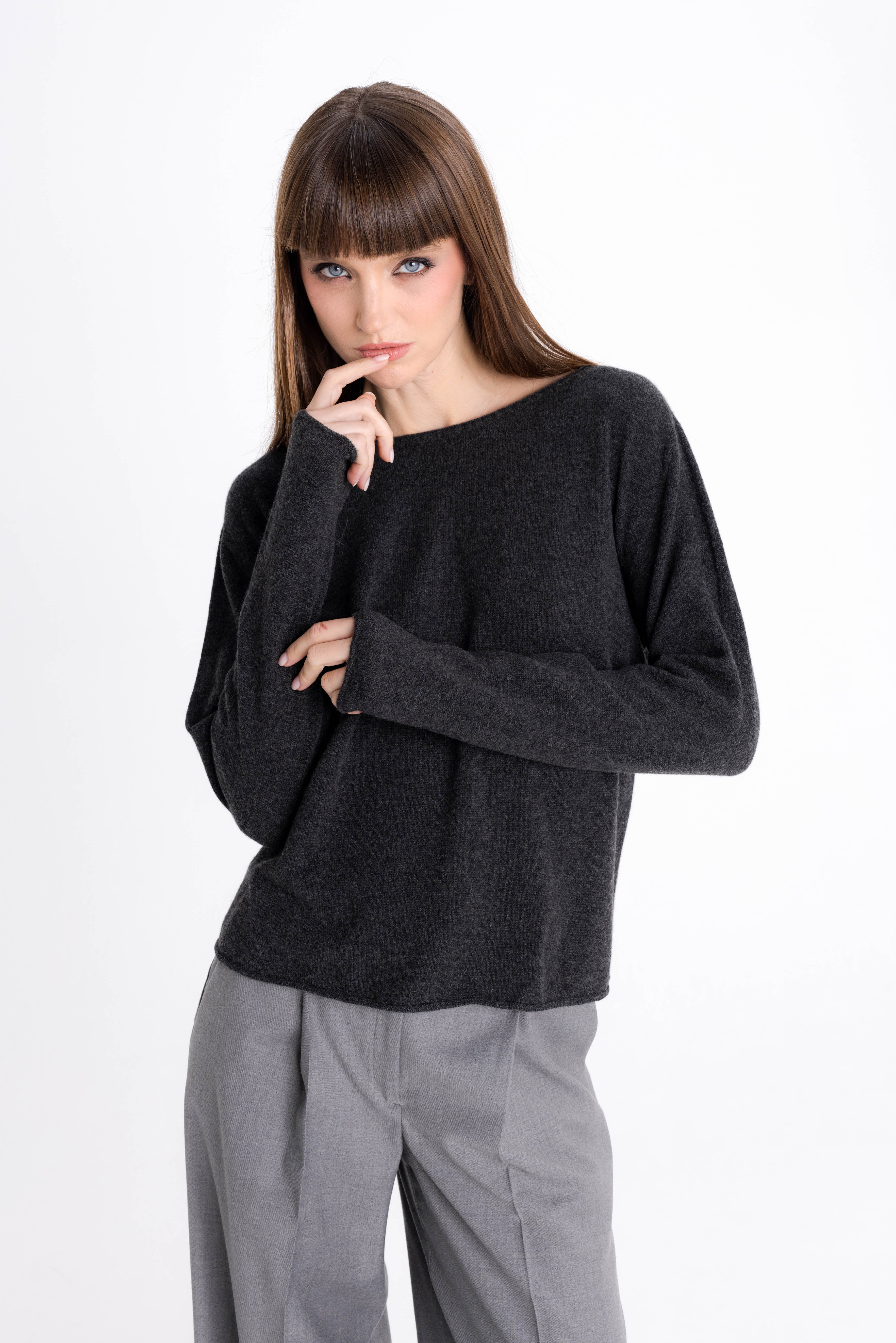 MERINO WOOL GREY SWEATER