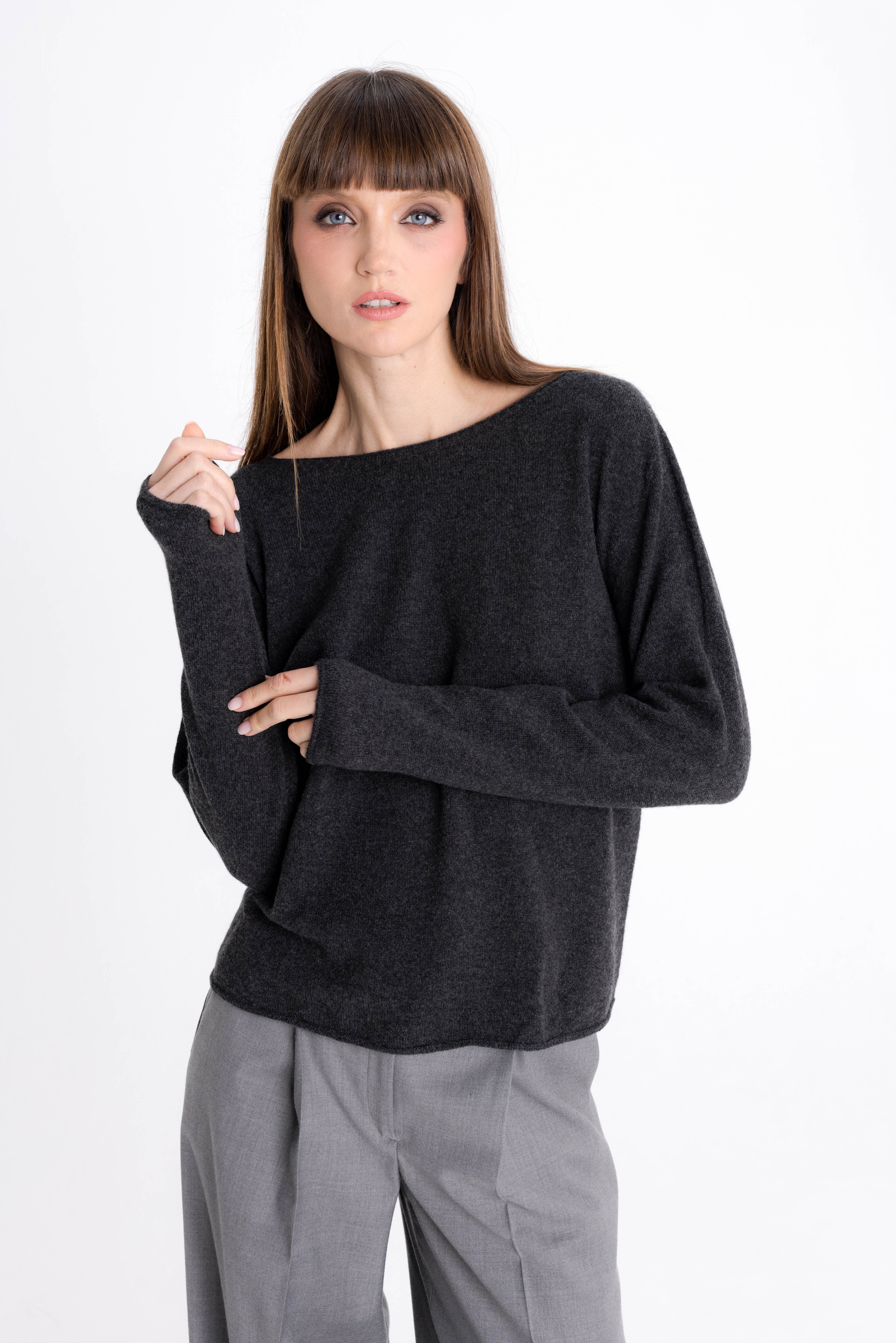 MERINO WOOL GREY SWEATER
