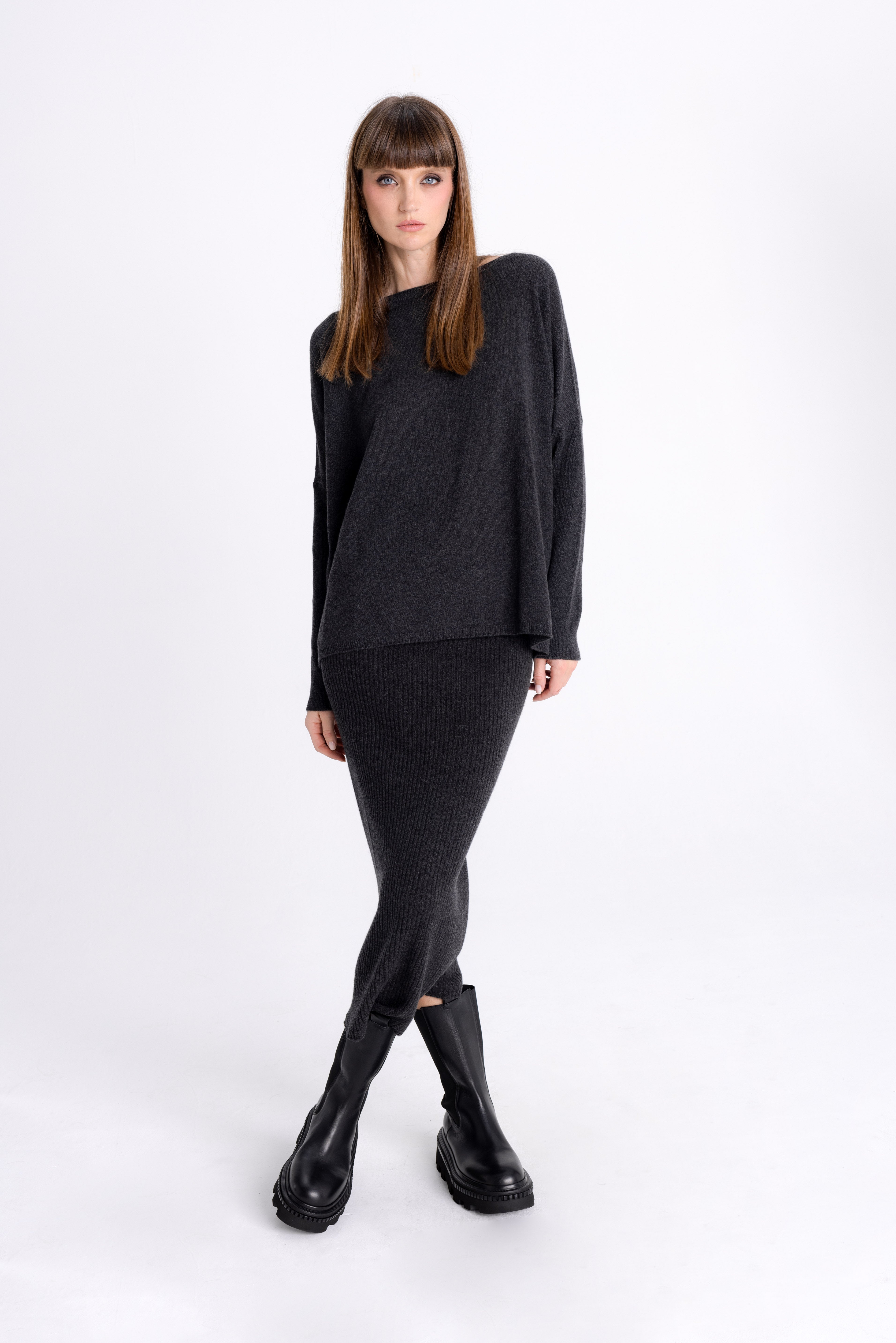 CASHMERE DARK GREY SWEATER