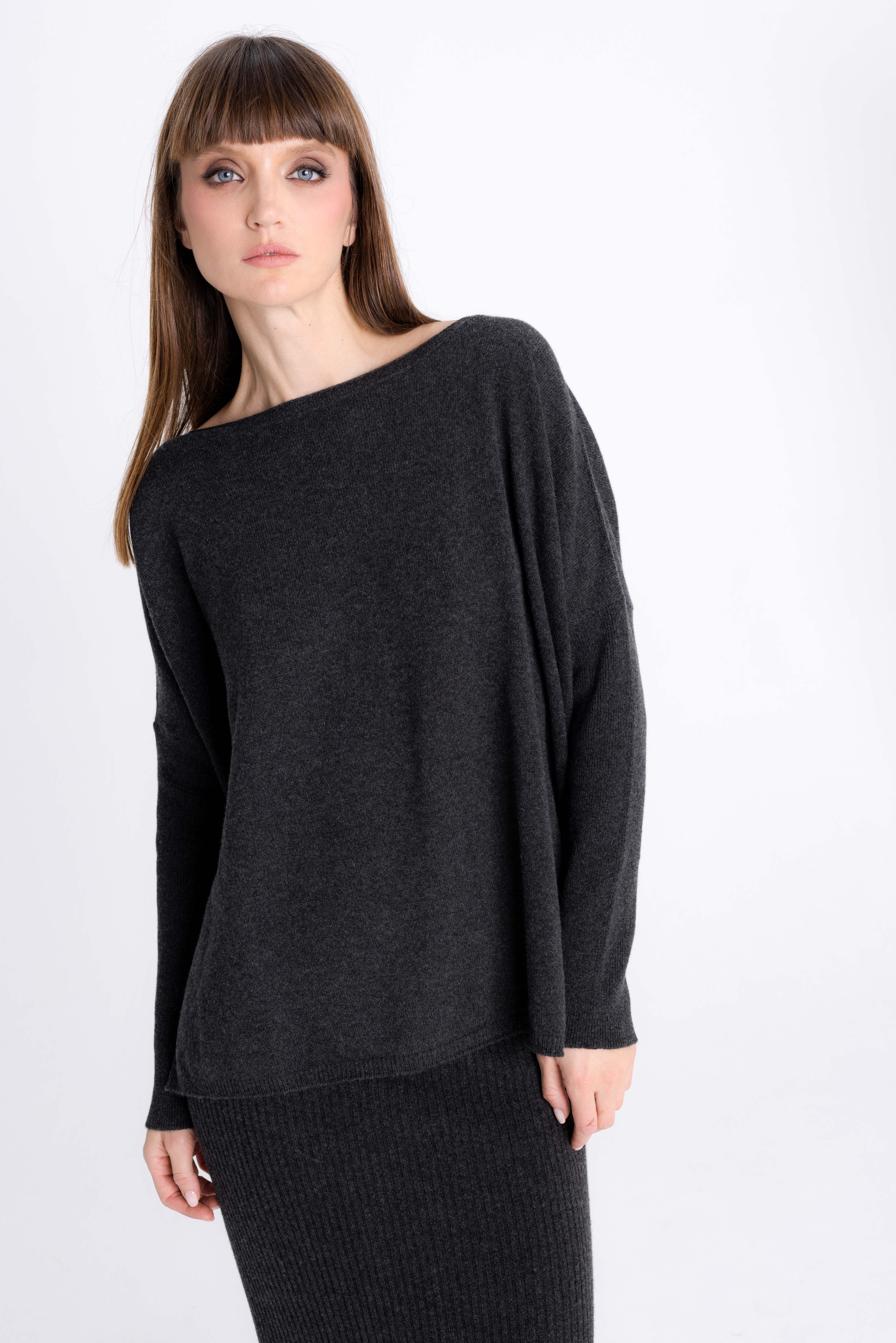 CASHMERE DARK GREY SWEATER