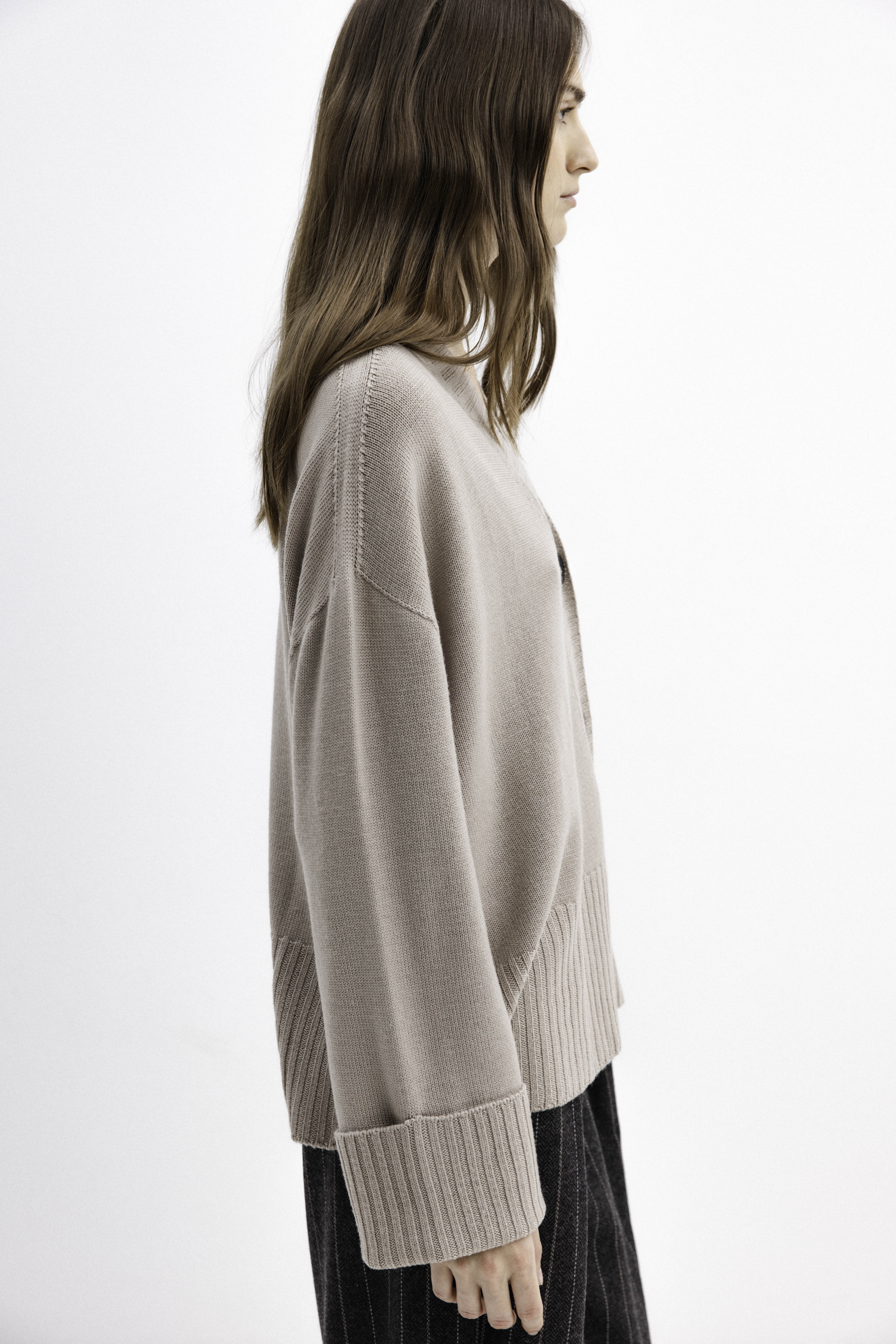 MERINO WOOL OVERSIZED SWEATER WITH BUTTONS