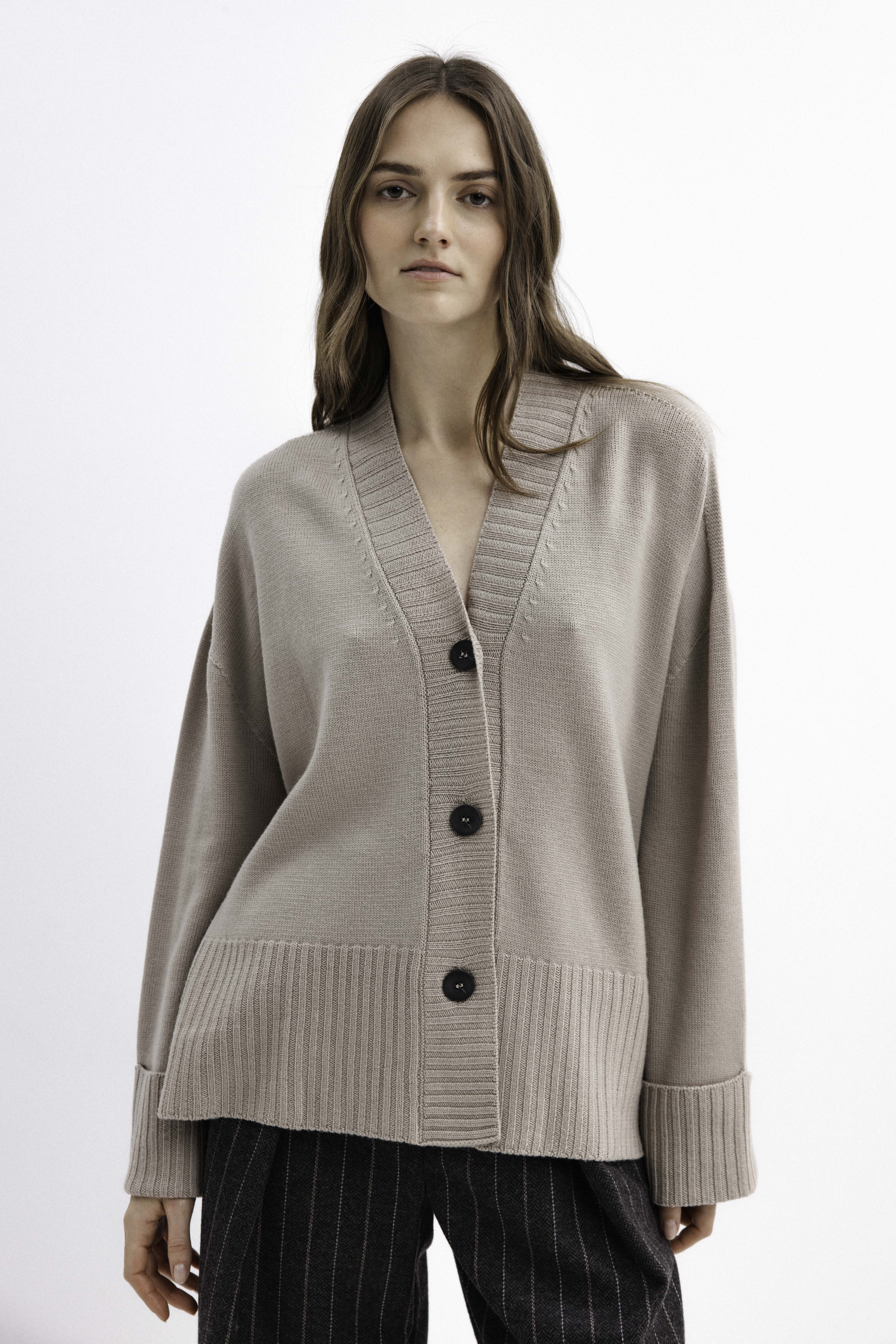MERINO WOOL OVERSIZED SWEATER WITH BUTTONS