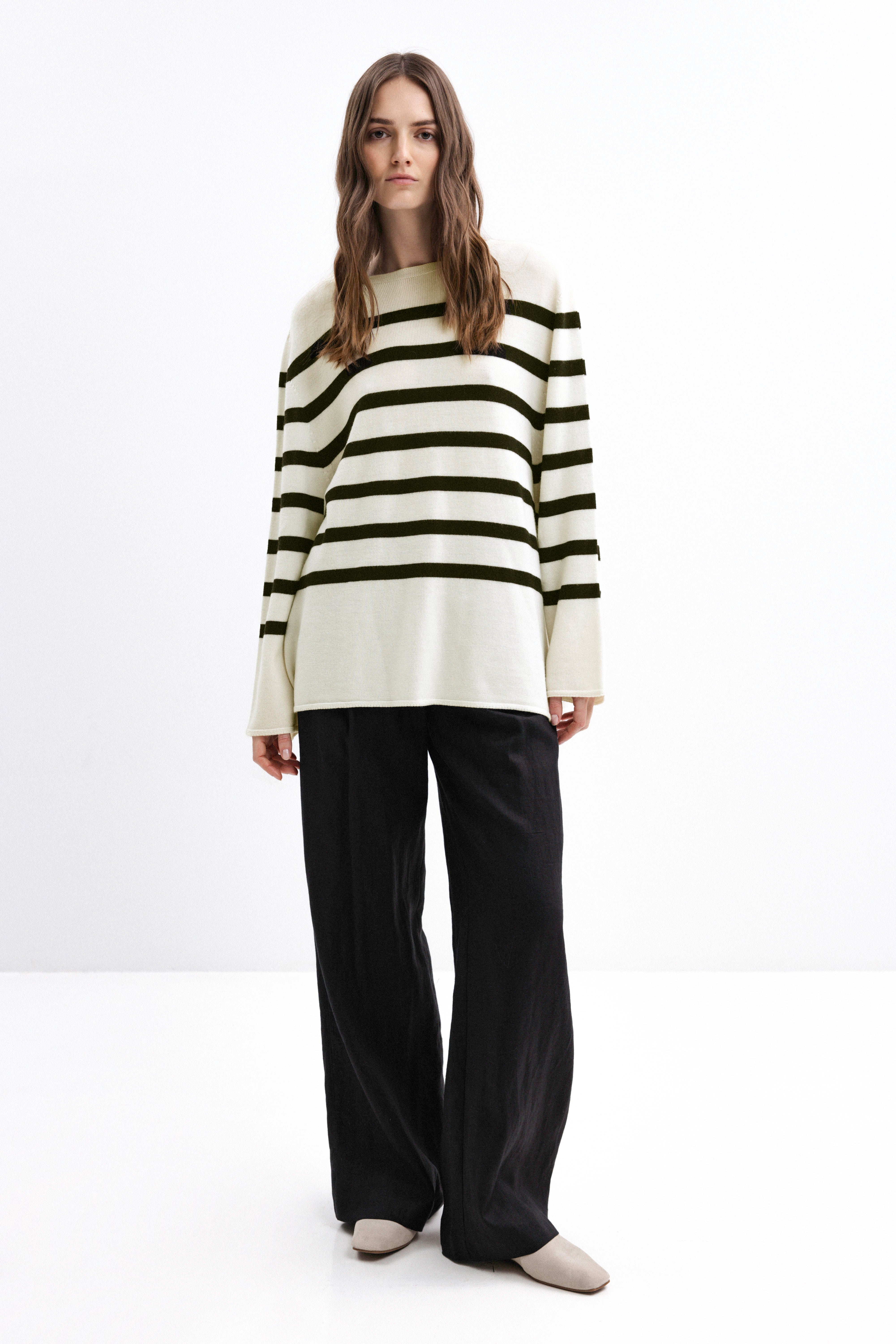 MERINO WOOL STRIPED SWEATER
