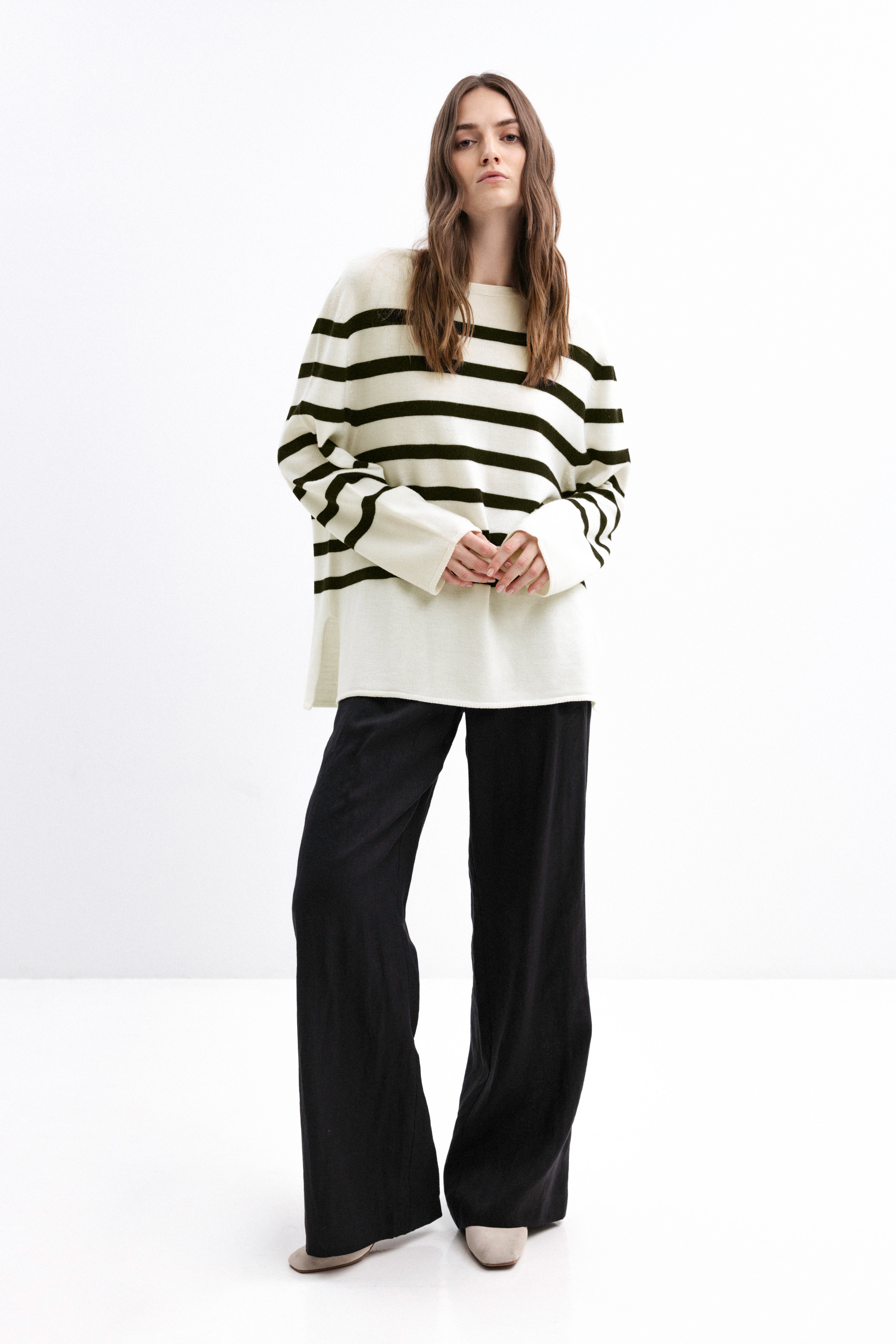 MERINO WOOL STRIPED SWEATER