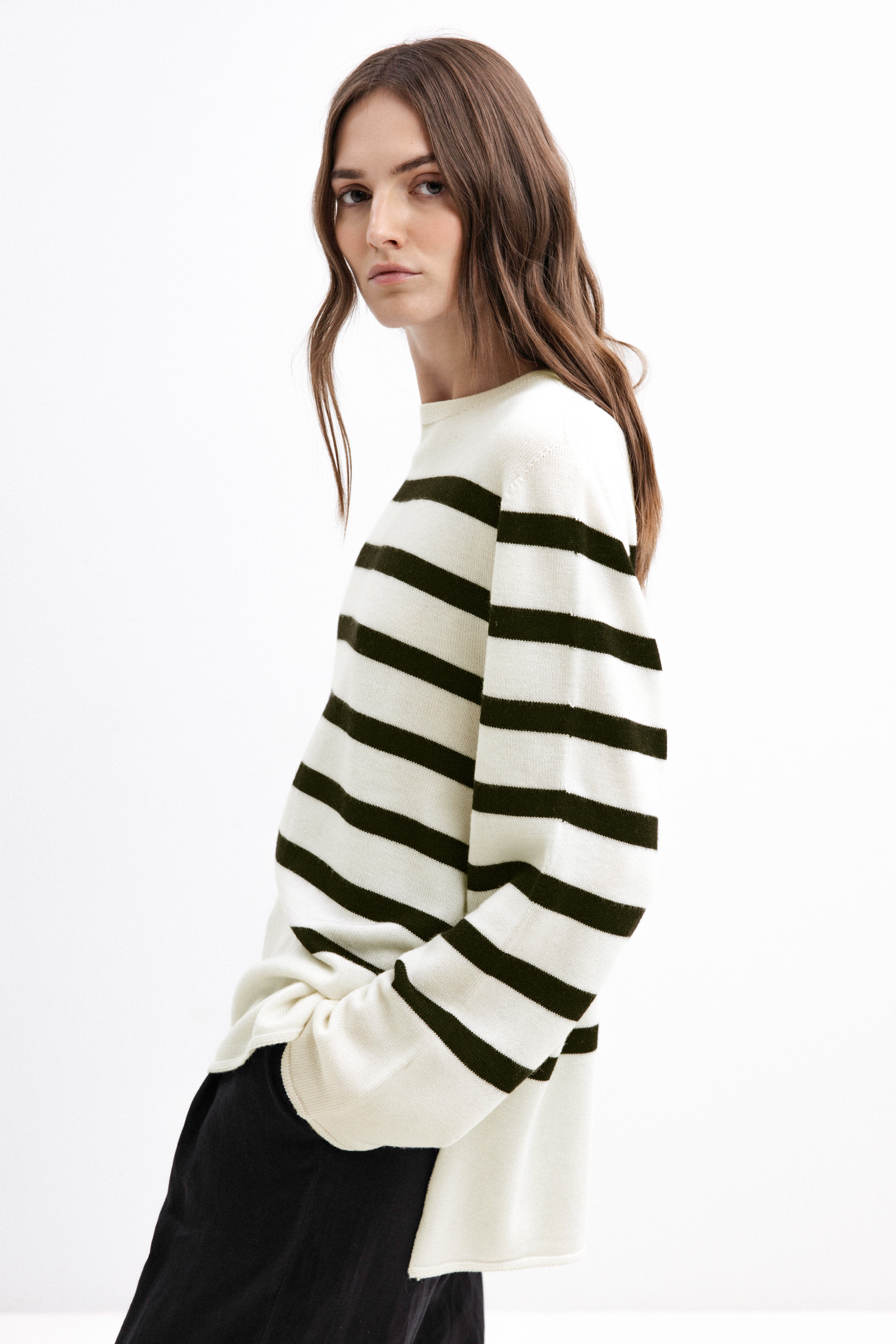 MERINO WOOL STRIPED SWEATER