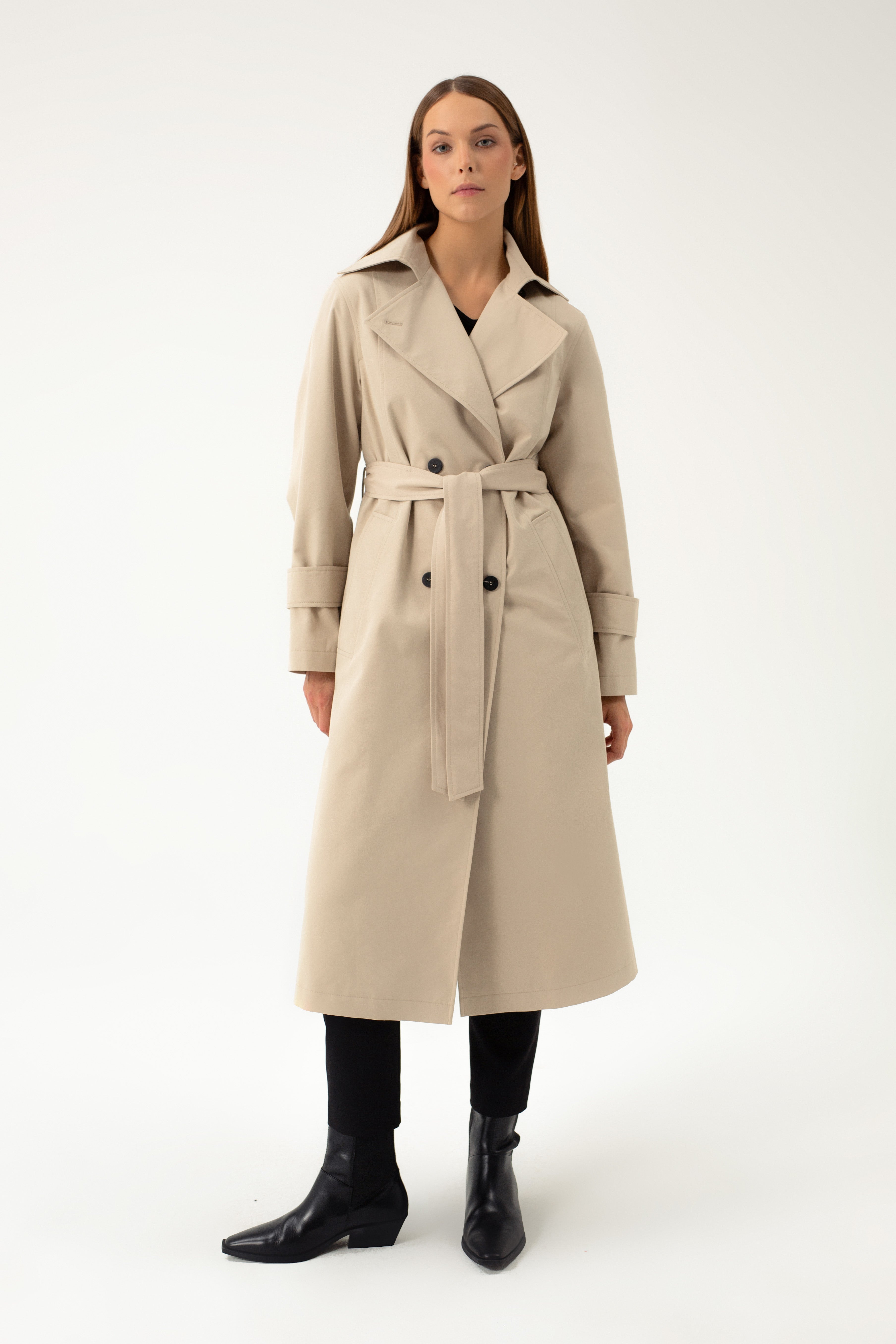 LONG BEIGE TRENCH COAT
