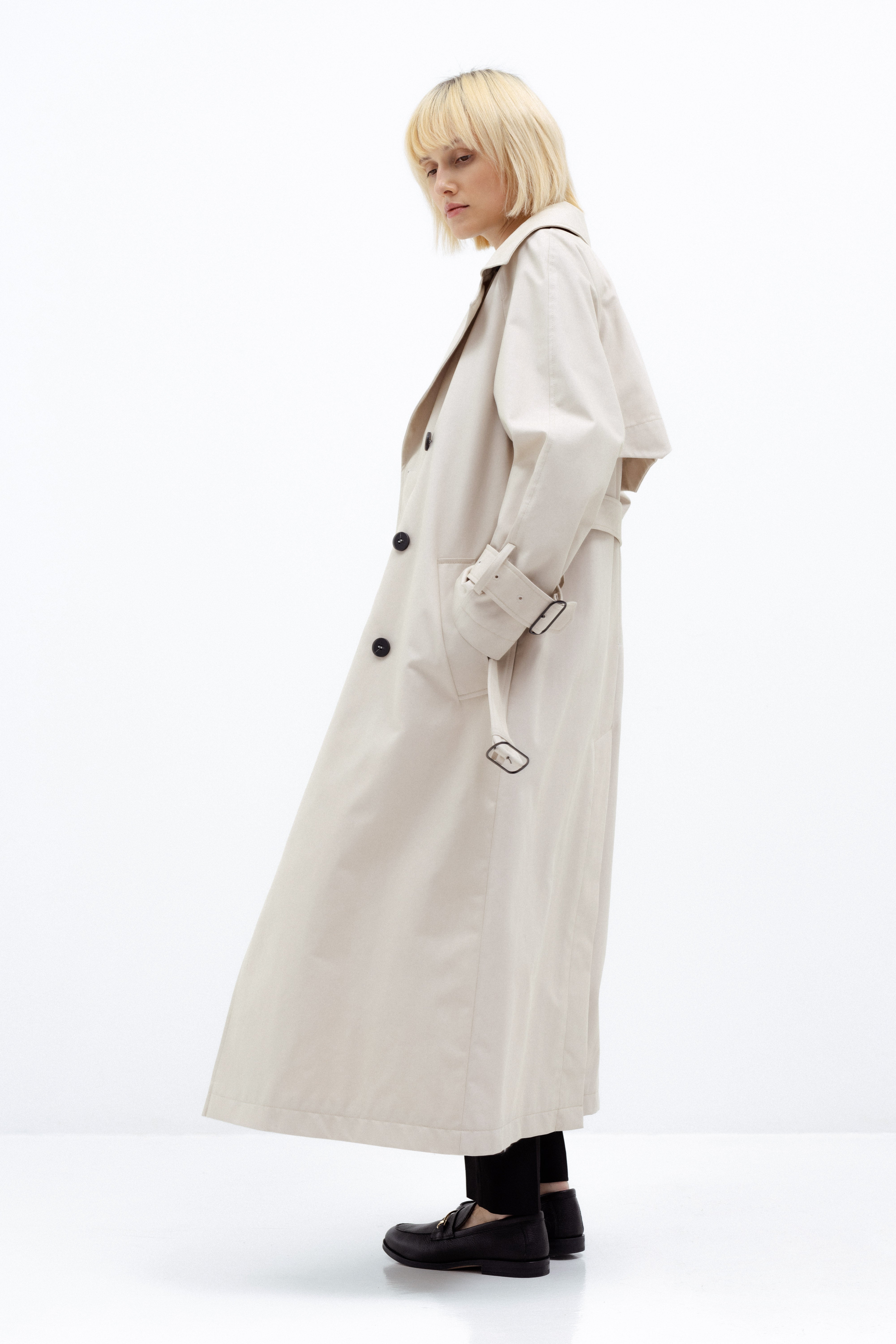 LOOSE FIT BEIGE TRENCH COAT