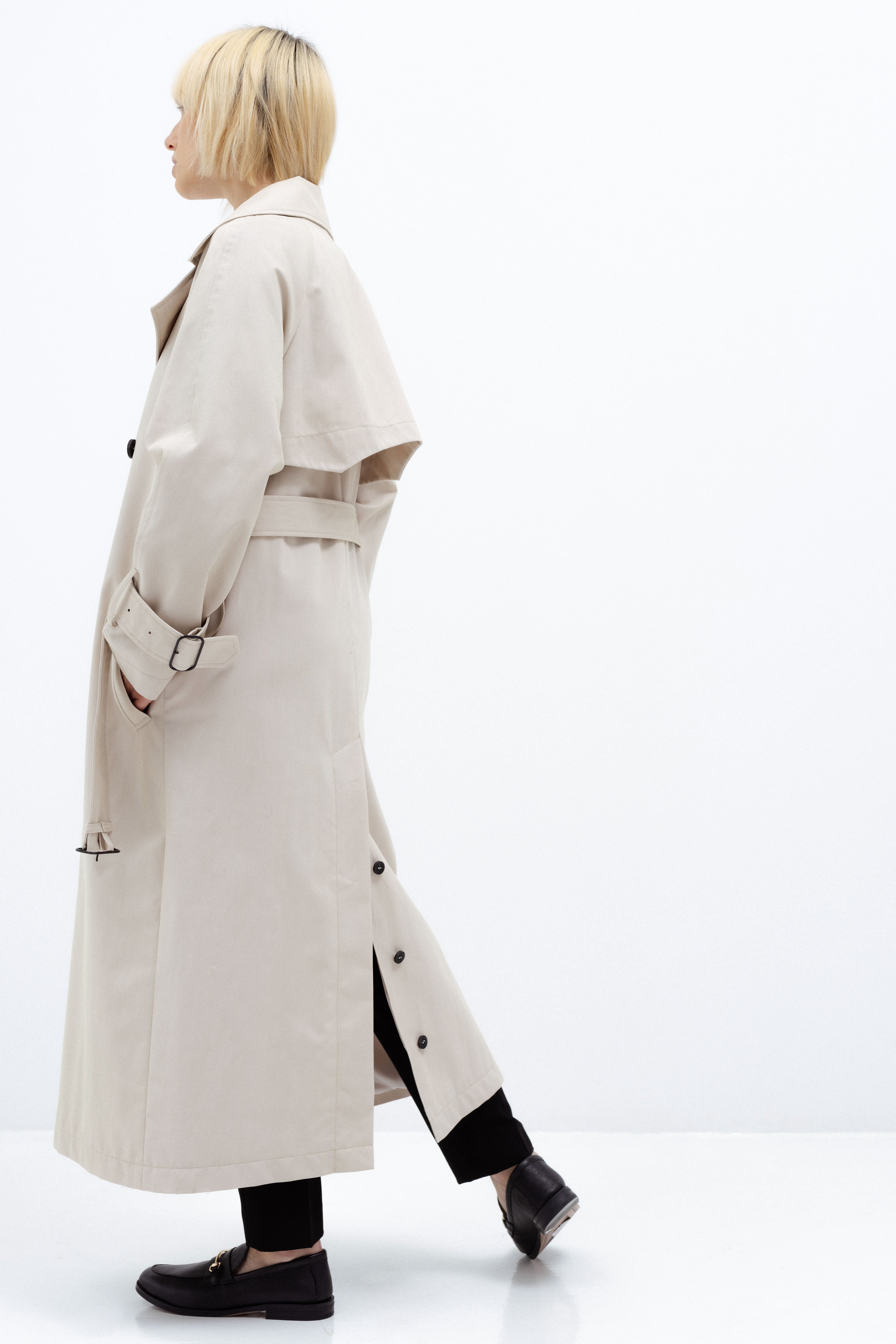 LOOSE FIT BEIGE TRENCH COAT