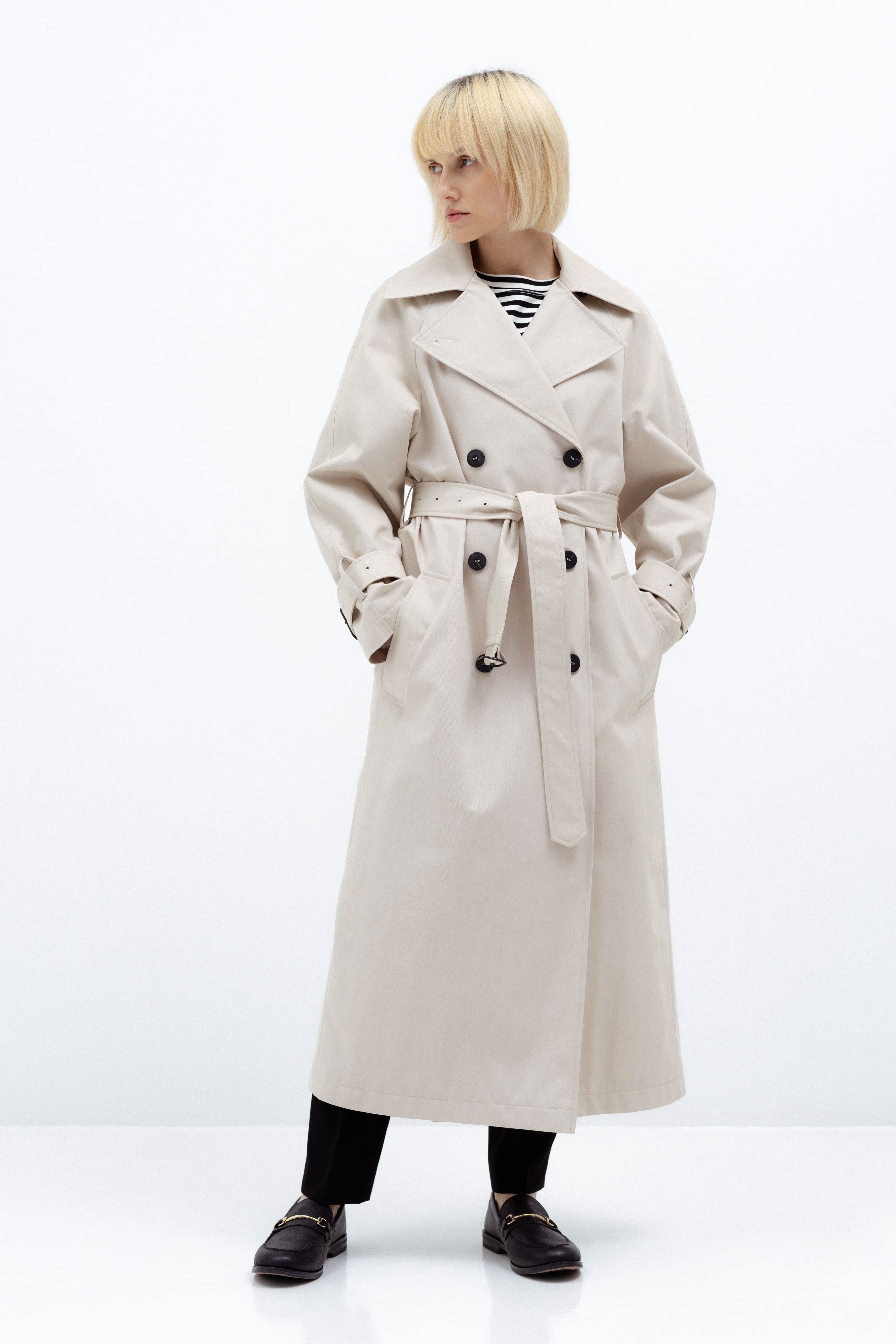 LOOSE FIT BEIGE TRENCH COAT