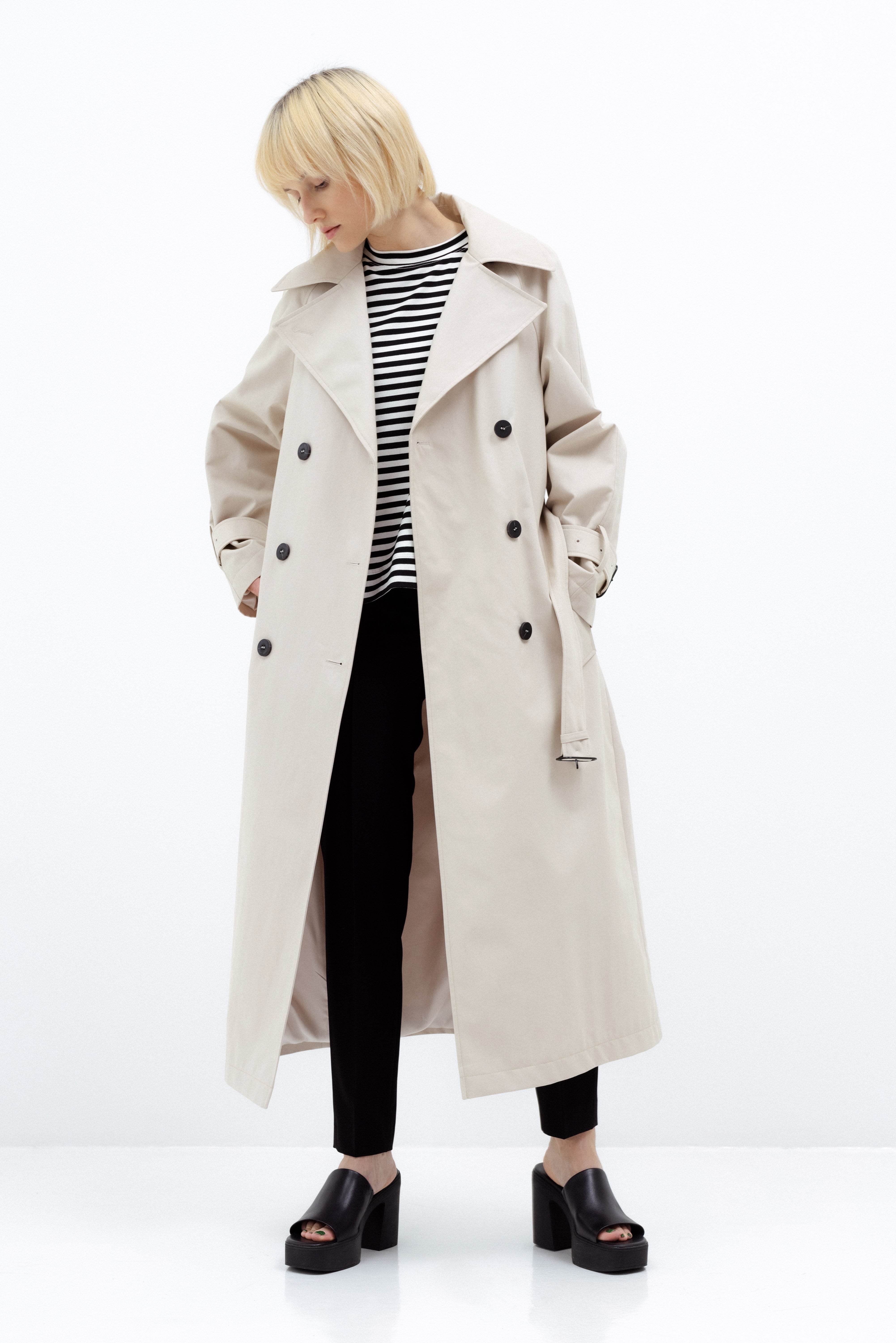 LOOSE FIT BEIGE TRENCH COAT