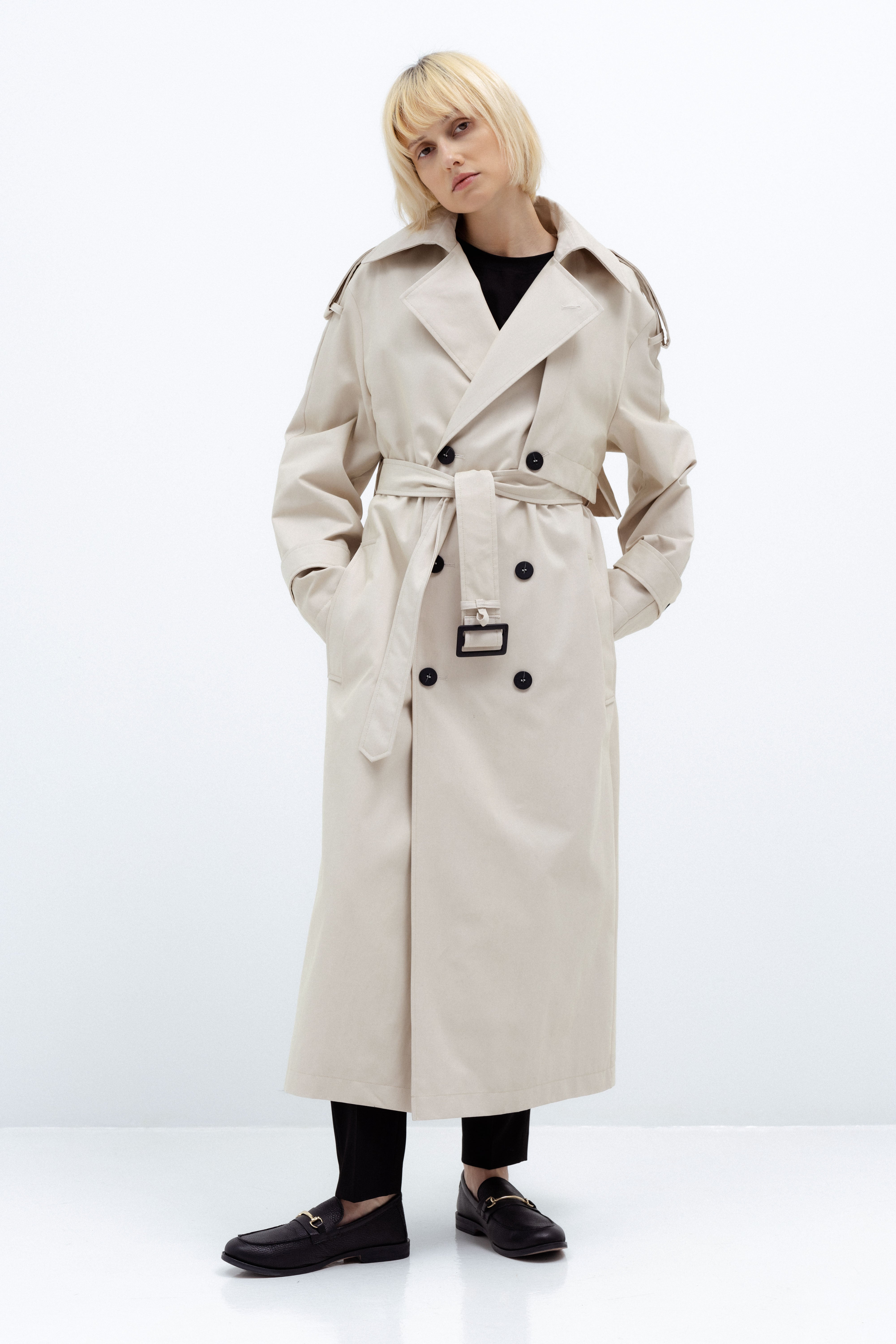 OVERSIZED BEIGE TRENCH COAT