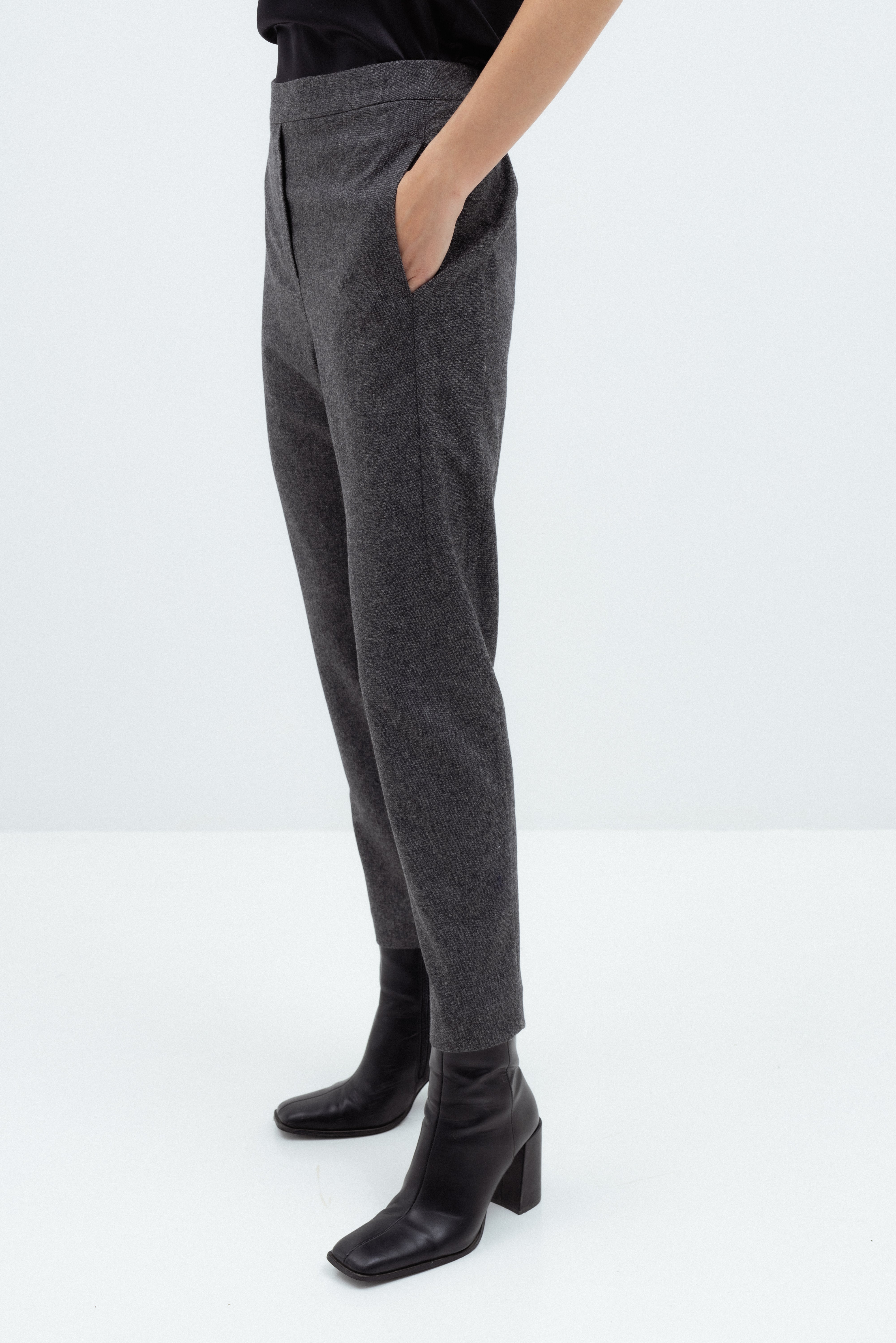 GREY MELANGE JOGGER TROUSERS