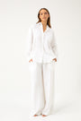 WIDE-LEG LINEN WHITE TROUSERS